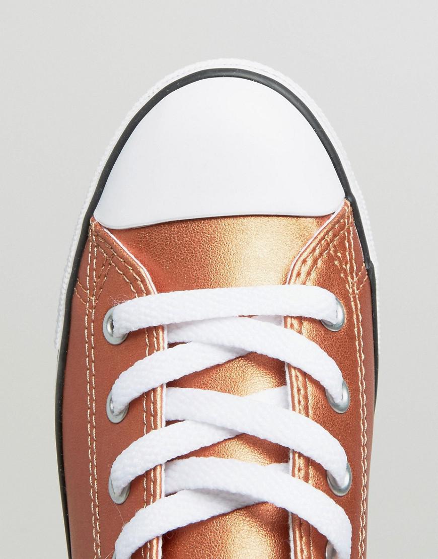 Converse All Star Dainty Rose Gold Metallic Trainers | Lyst