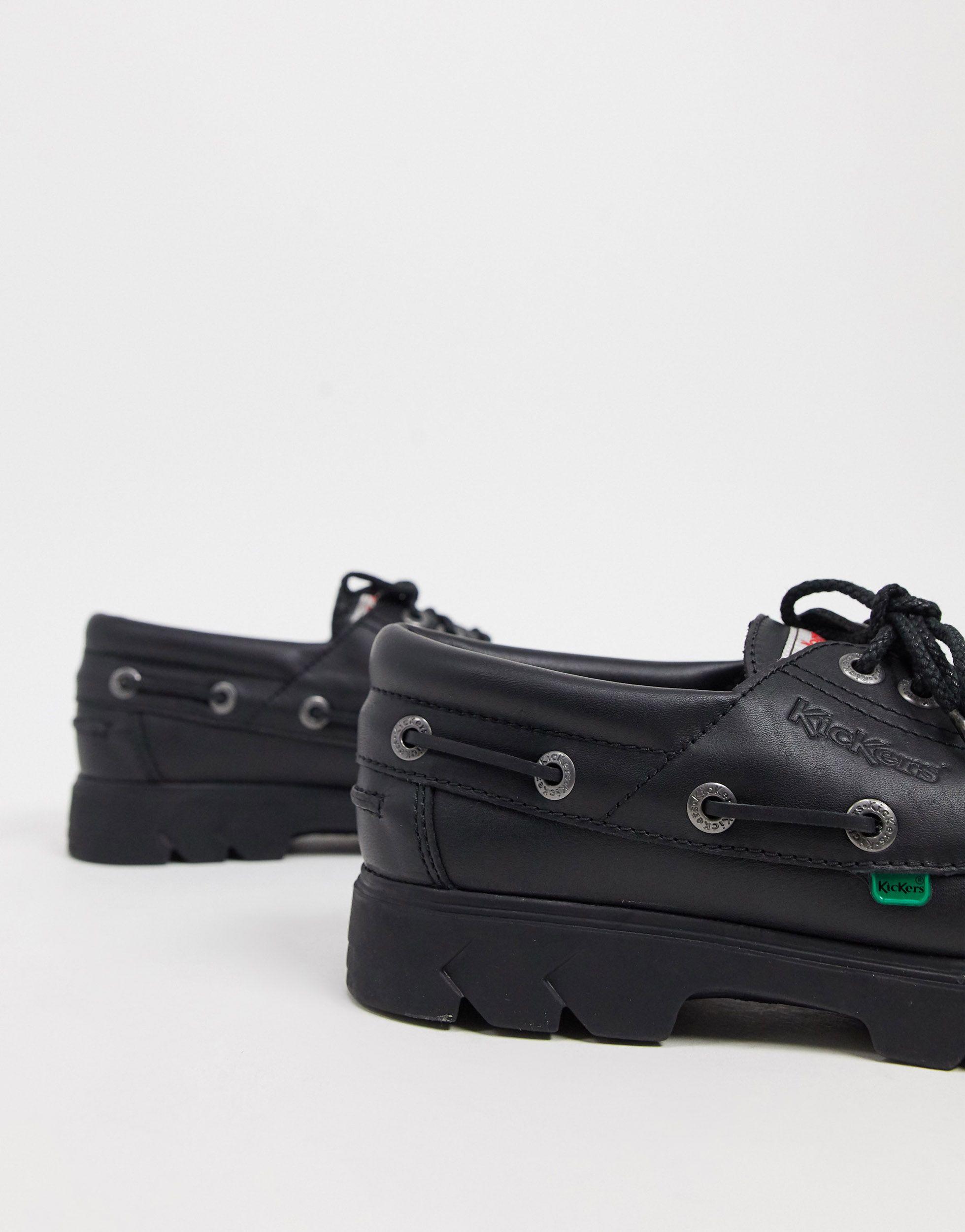 Kickers Lennon Boat Shoes in Black for Men | Lyst