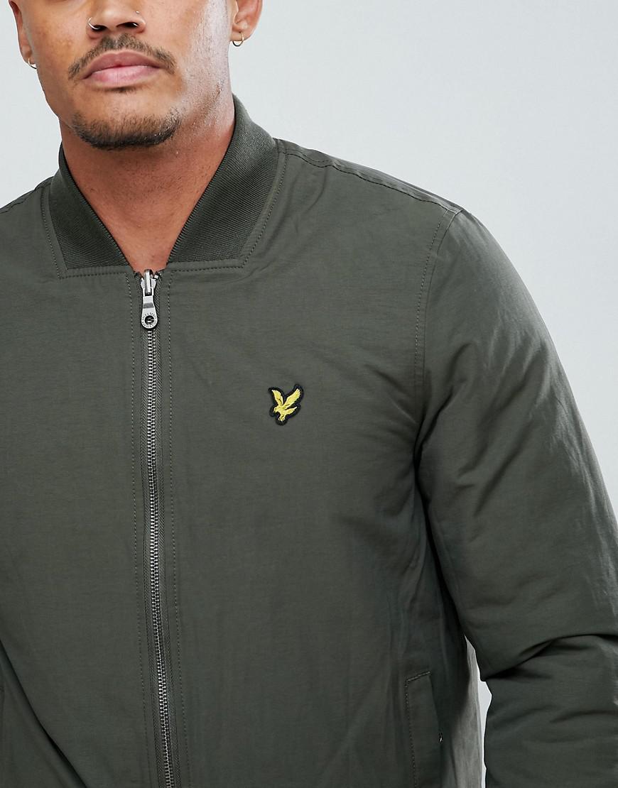 Lyle & Scott Reversible Bomber Jacket In Black/khaki for Men - Lyst