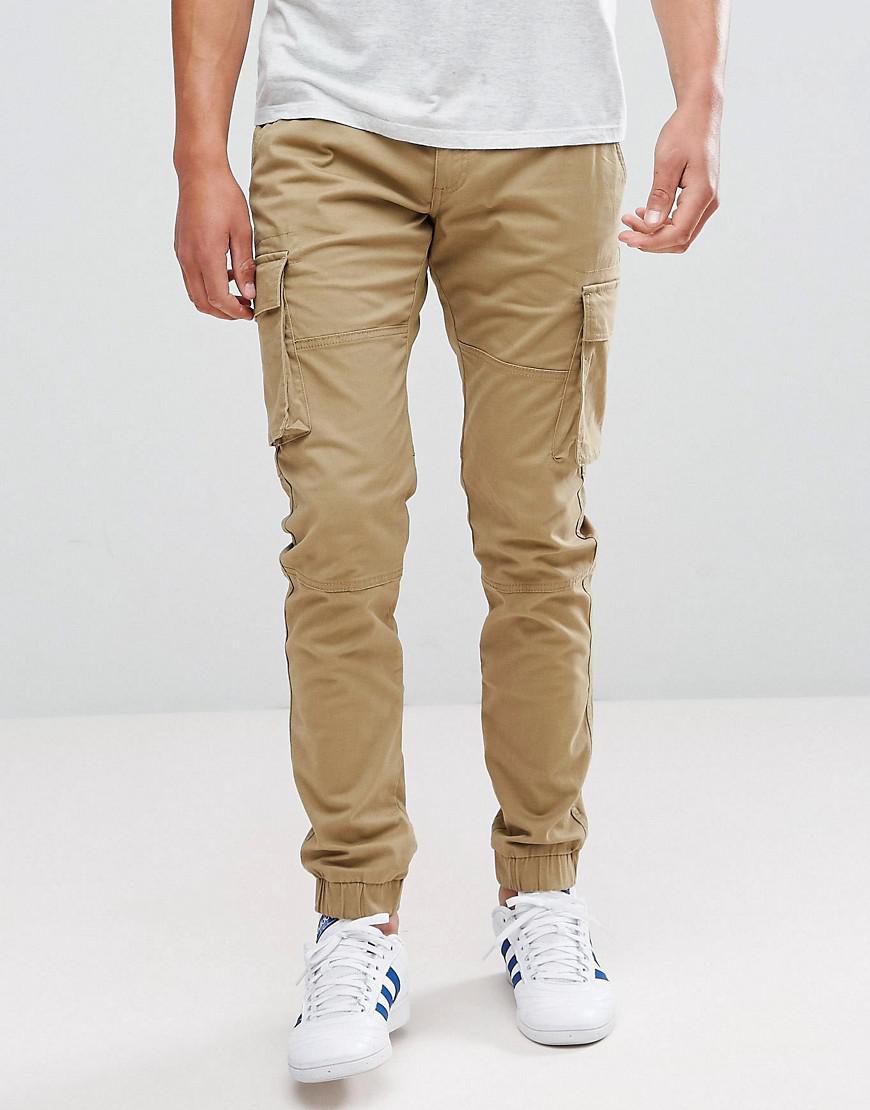 Only & Sons Cargo Pants With Cuffed Hem in Natural for Men | Lyst