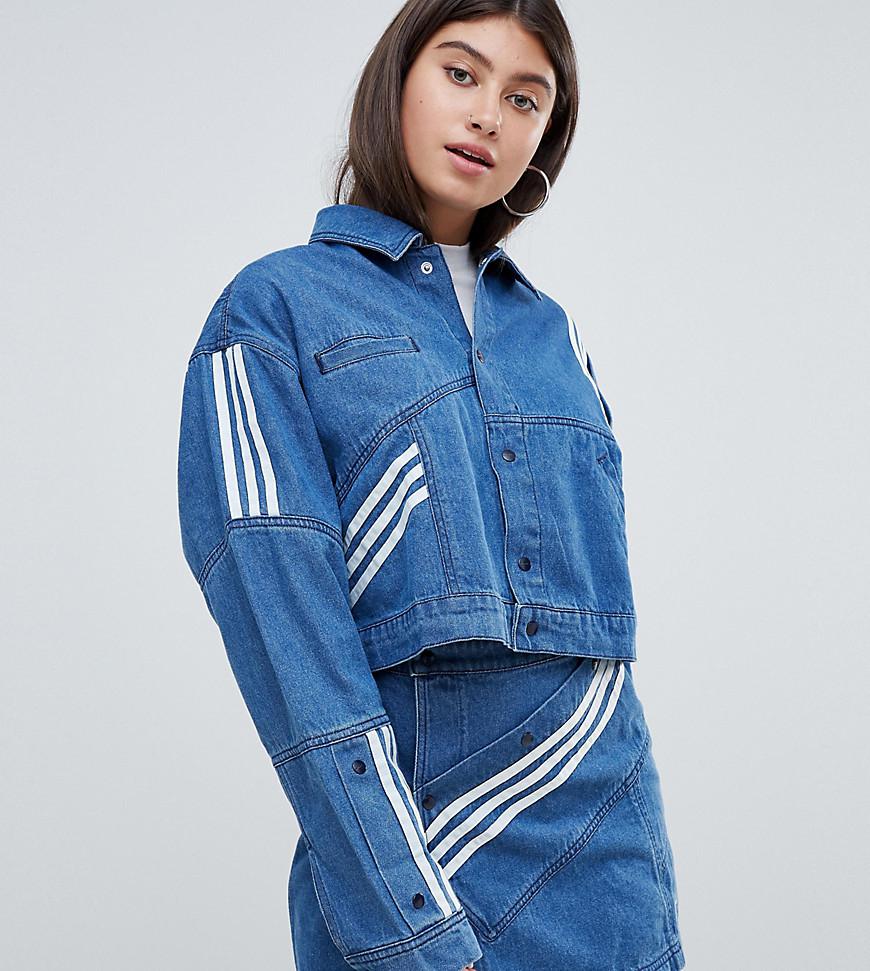 adidas Originals X Danielle Cathari Diagonal Side Stripe Denim Jacket in  Blue - Lyst