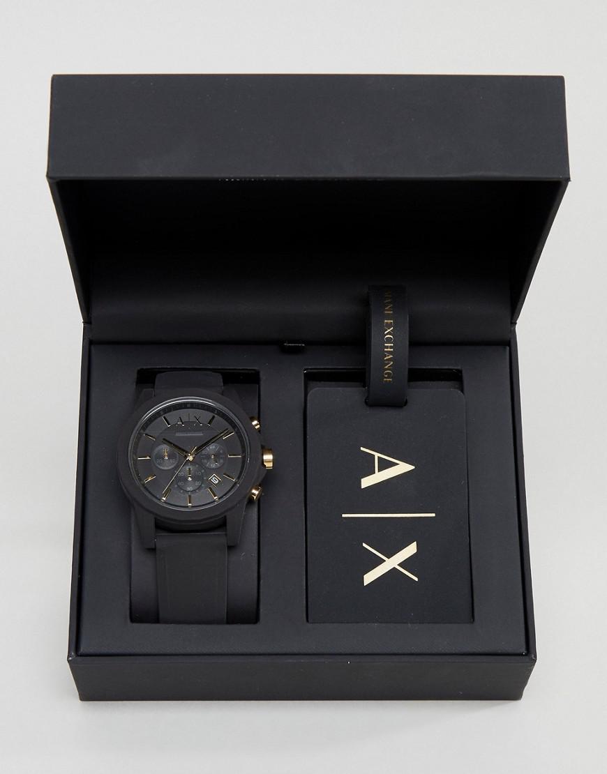 armani exchange black chronograph watch