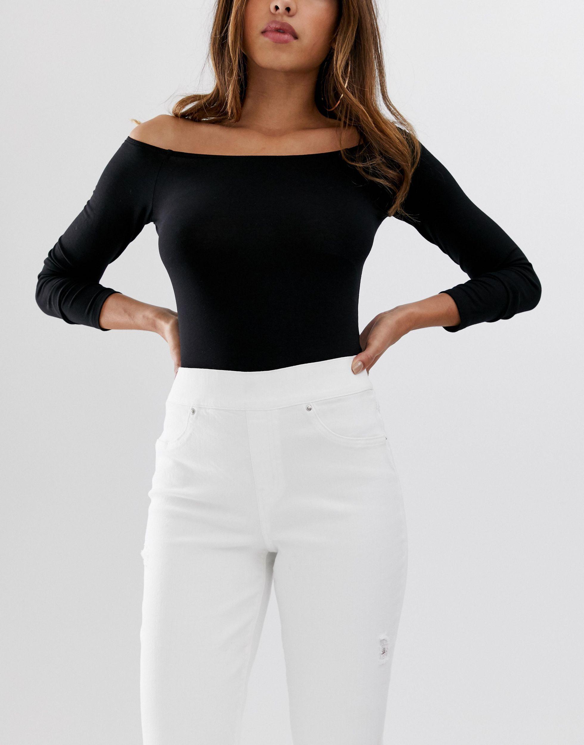 spanx distressed skinny jeans white
