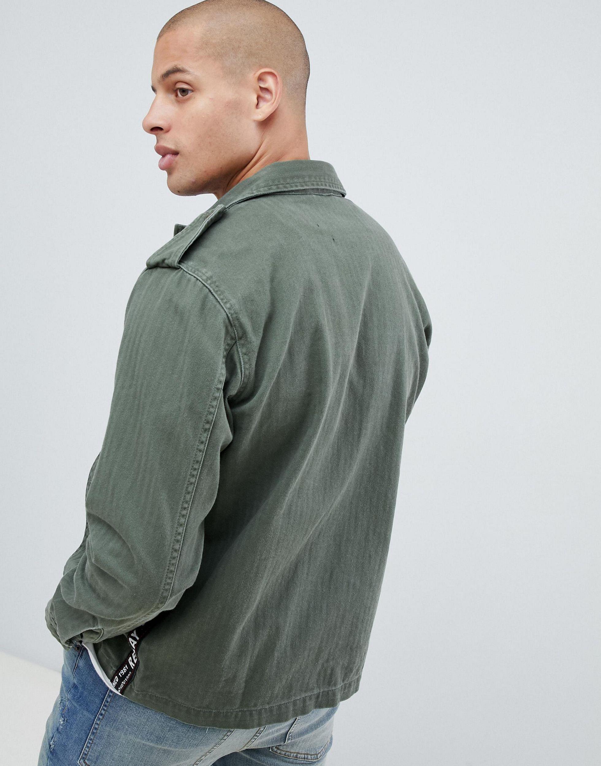 Giacca stile militare verde con stelle ricamate e nastro da Uomo di Replay  in Verde | Lyst