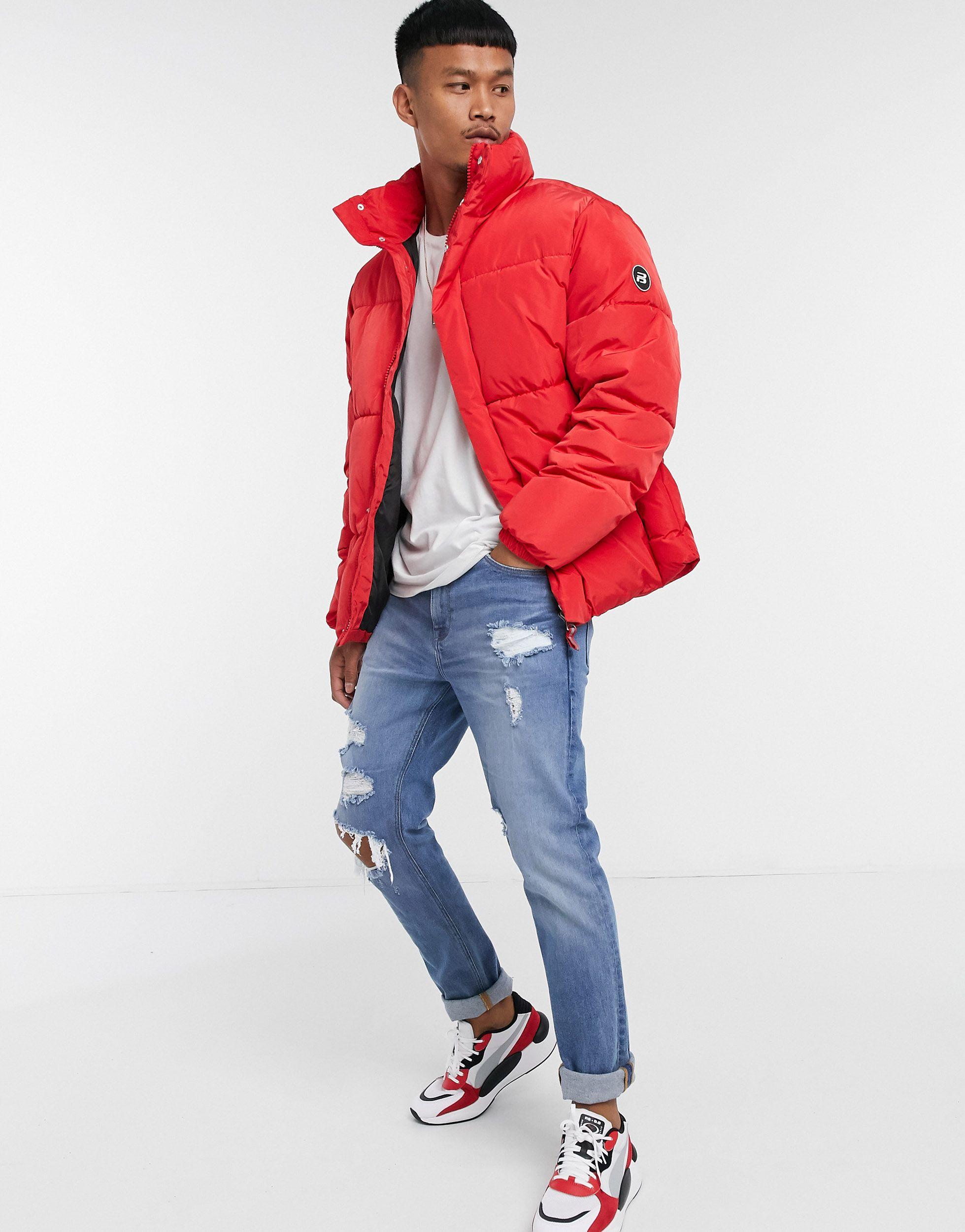 pull and bear red puffer jacket