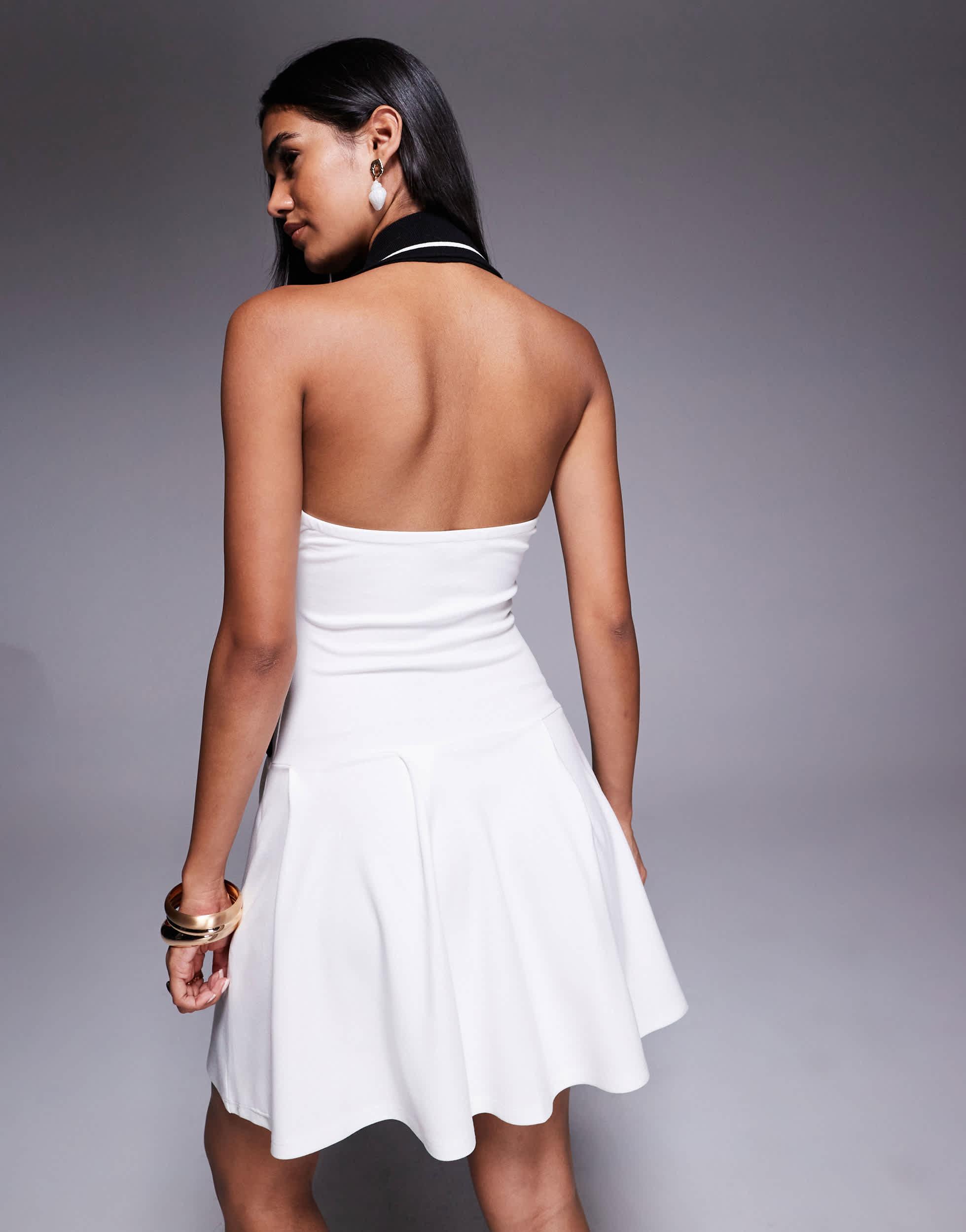black lace velvet trim open back bodycon dress from PFID|DMV12B_762|PFMW main image 0
