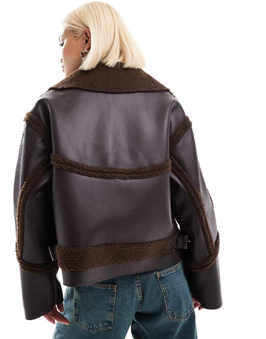 Collusion Short Aviator Jacket in Blue Lyst UK