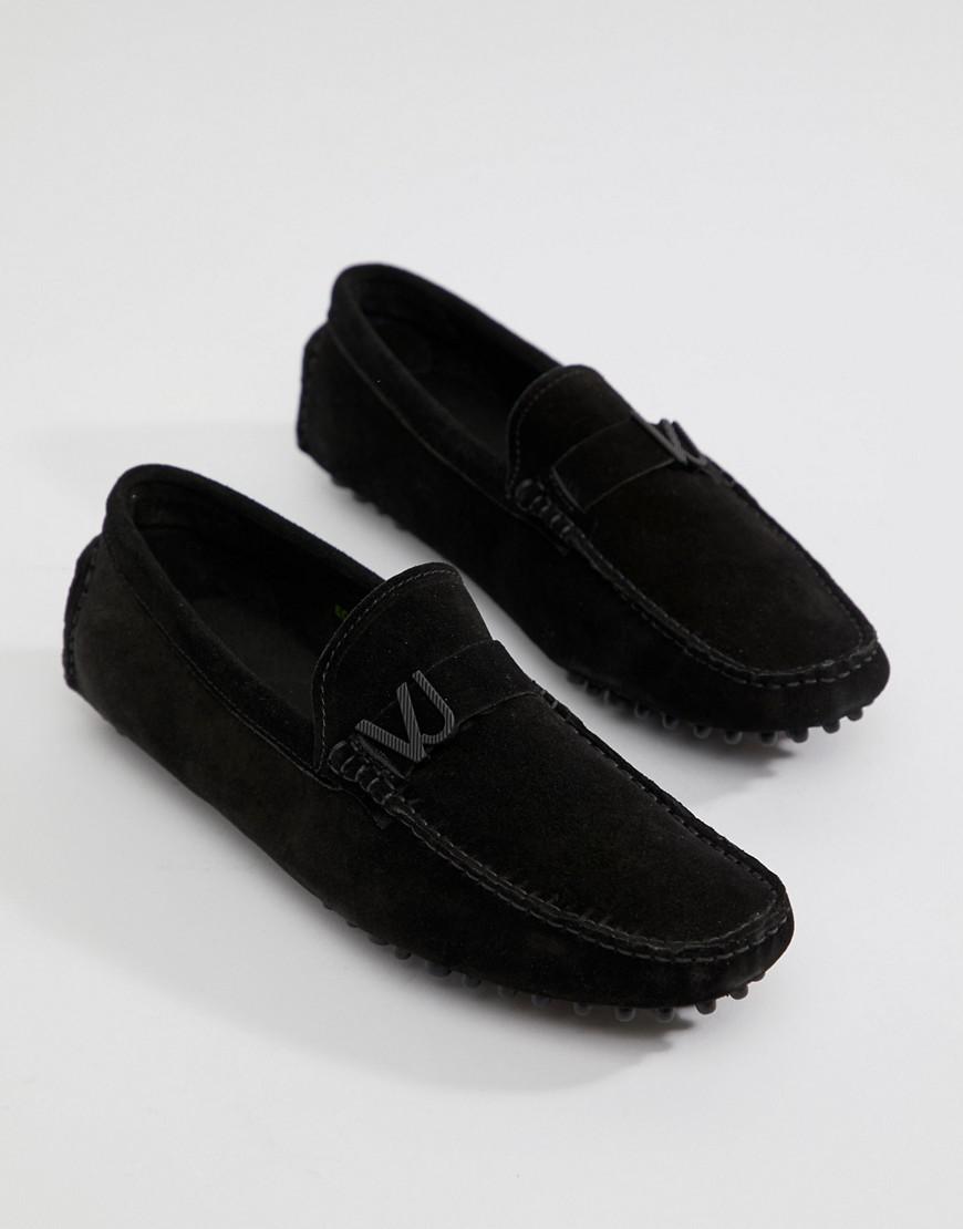 Versace Jeans Couture Driving Shoes In Black Suede for Men | Lyst