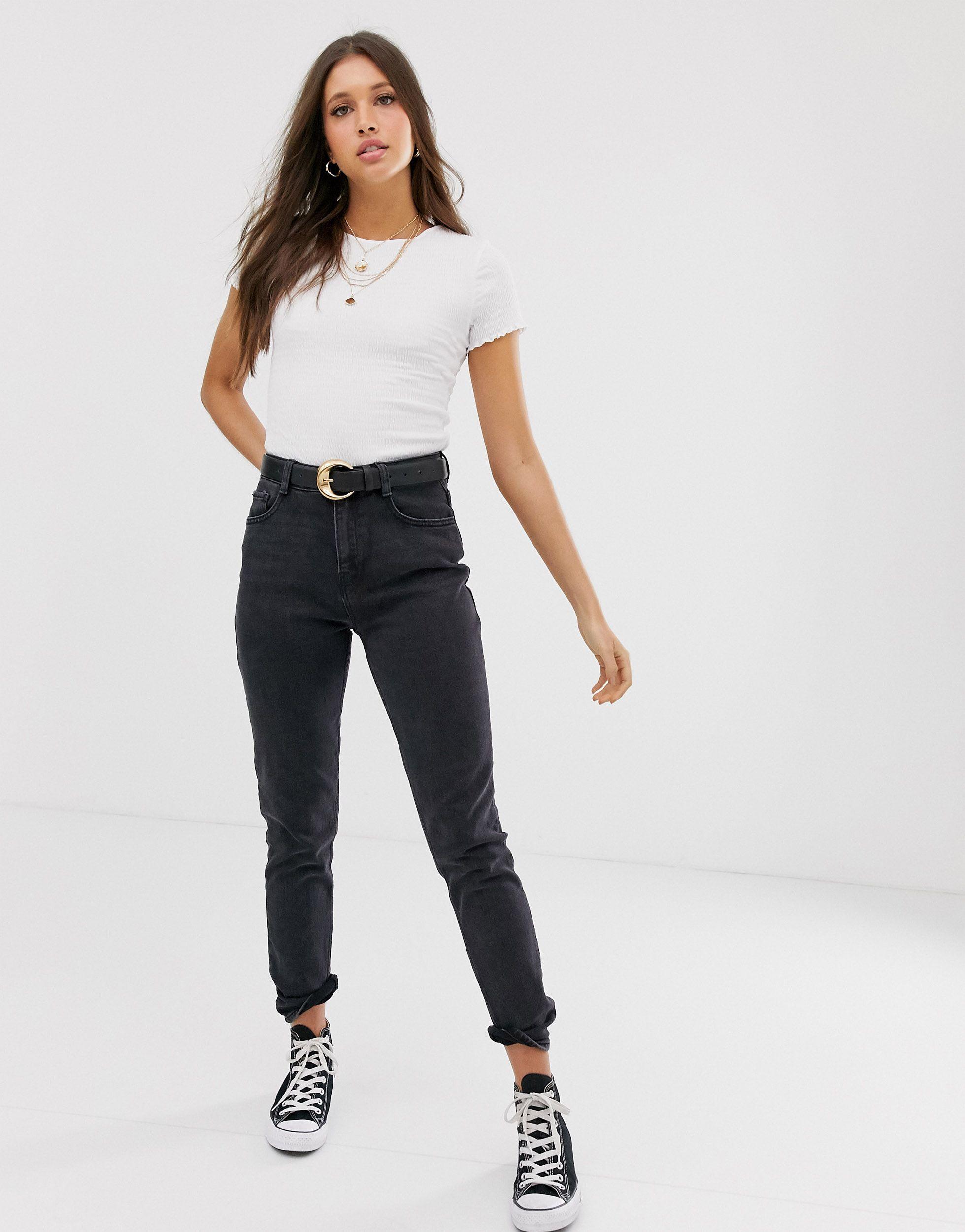 new look black mom jeans