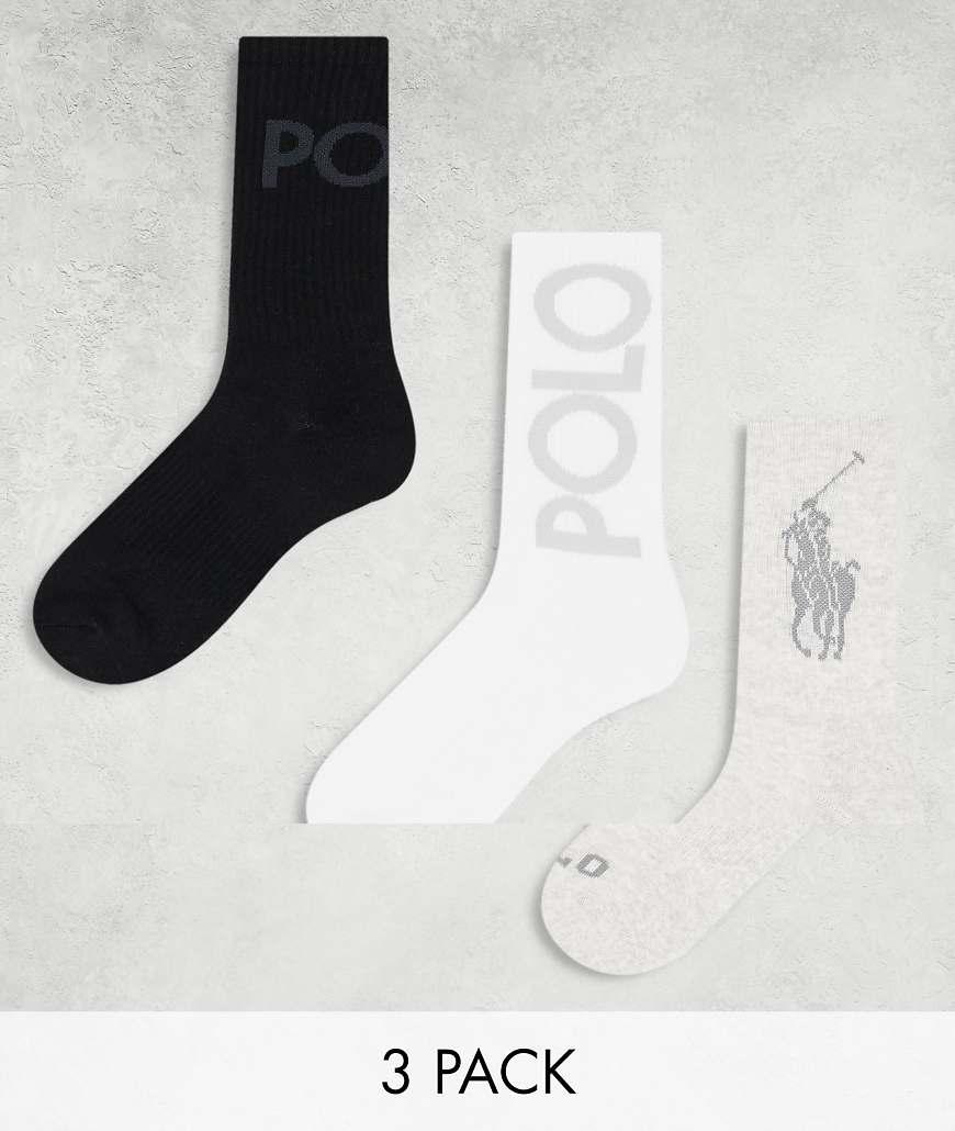 Polo Ralph Lauren 3 Pack Crew Socks With Logo in White Lyst UK
