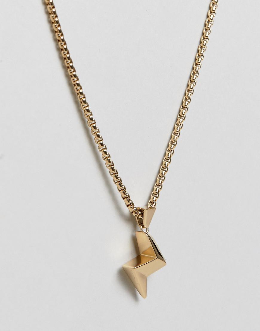 Vitaly Strejx Gold Lightning Bolt Necklace in Metallic for Men Lyst