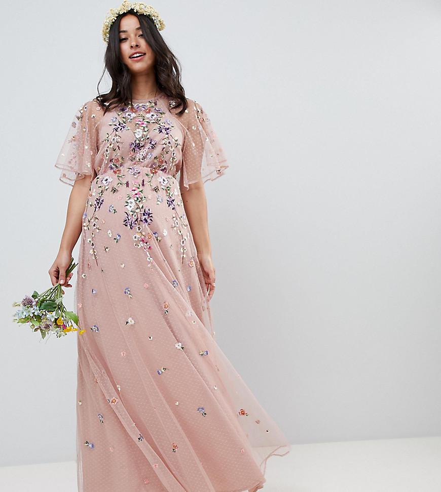 asos pink long dress