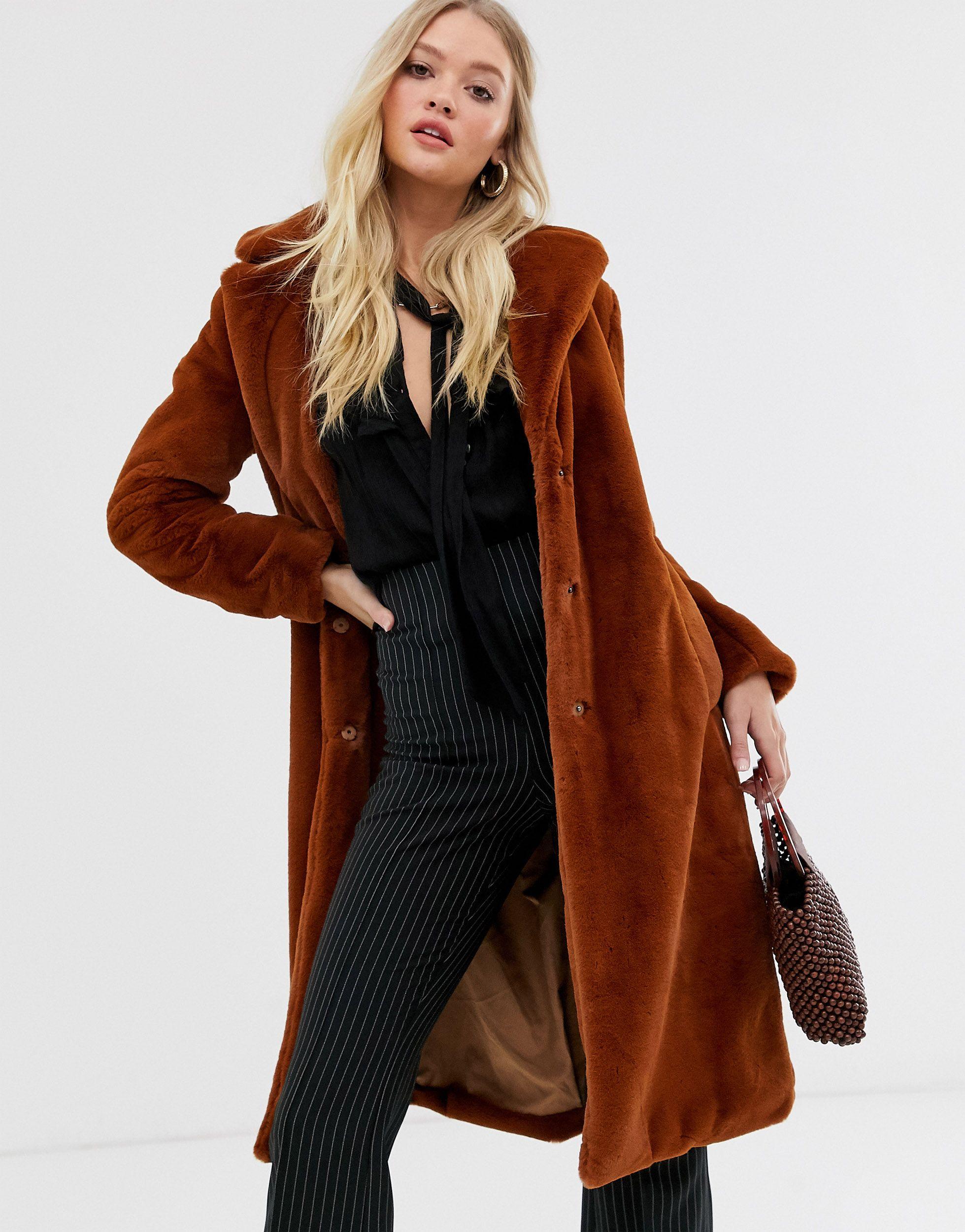 longline faux fur jacket
