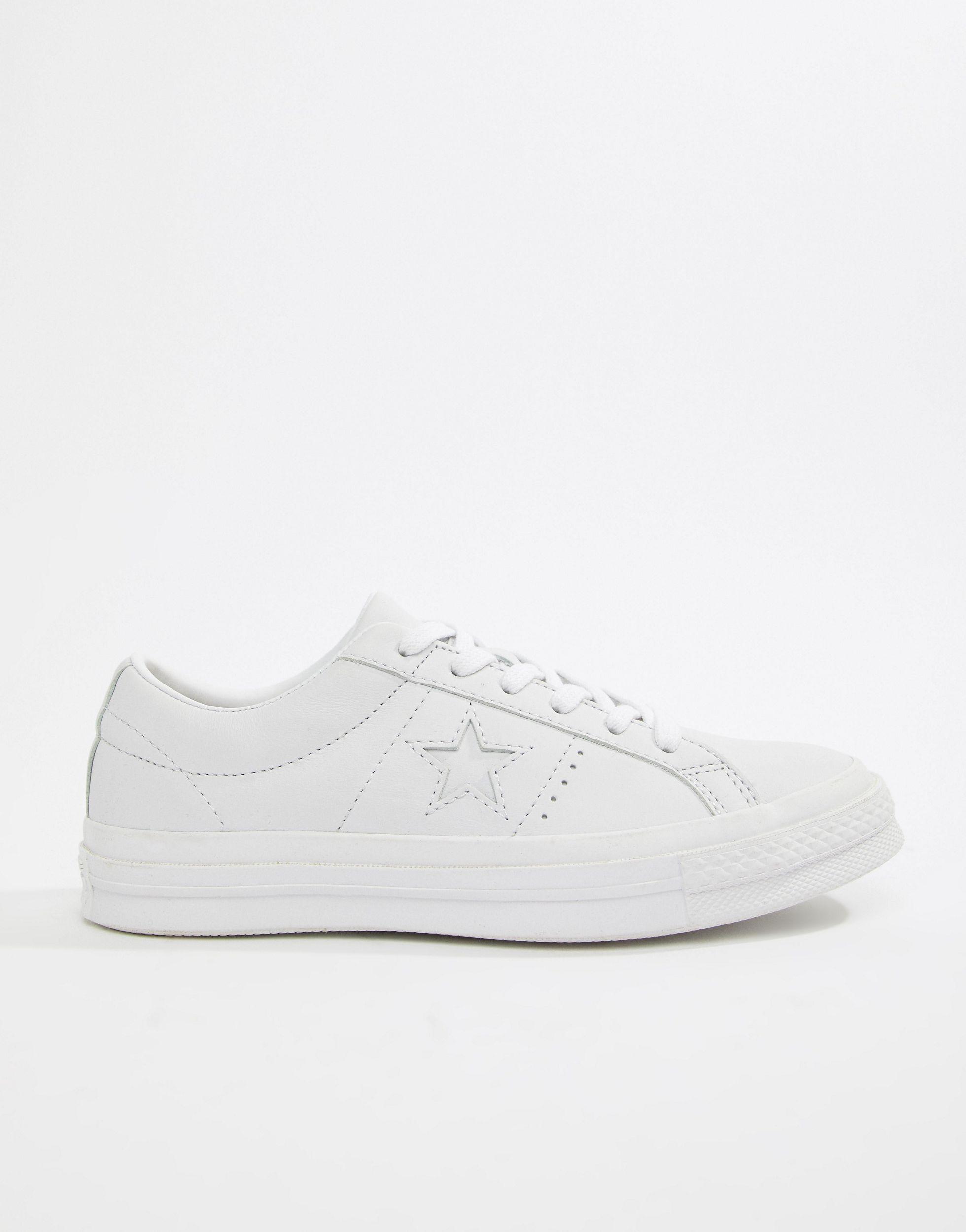Converse One Star Triple Leather Sneakers in White | Lyst