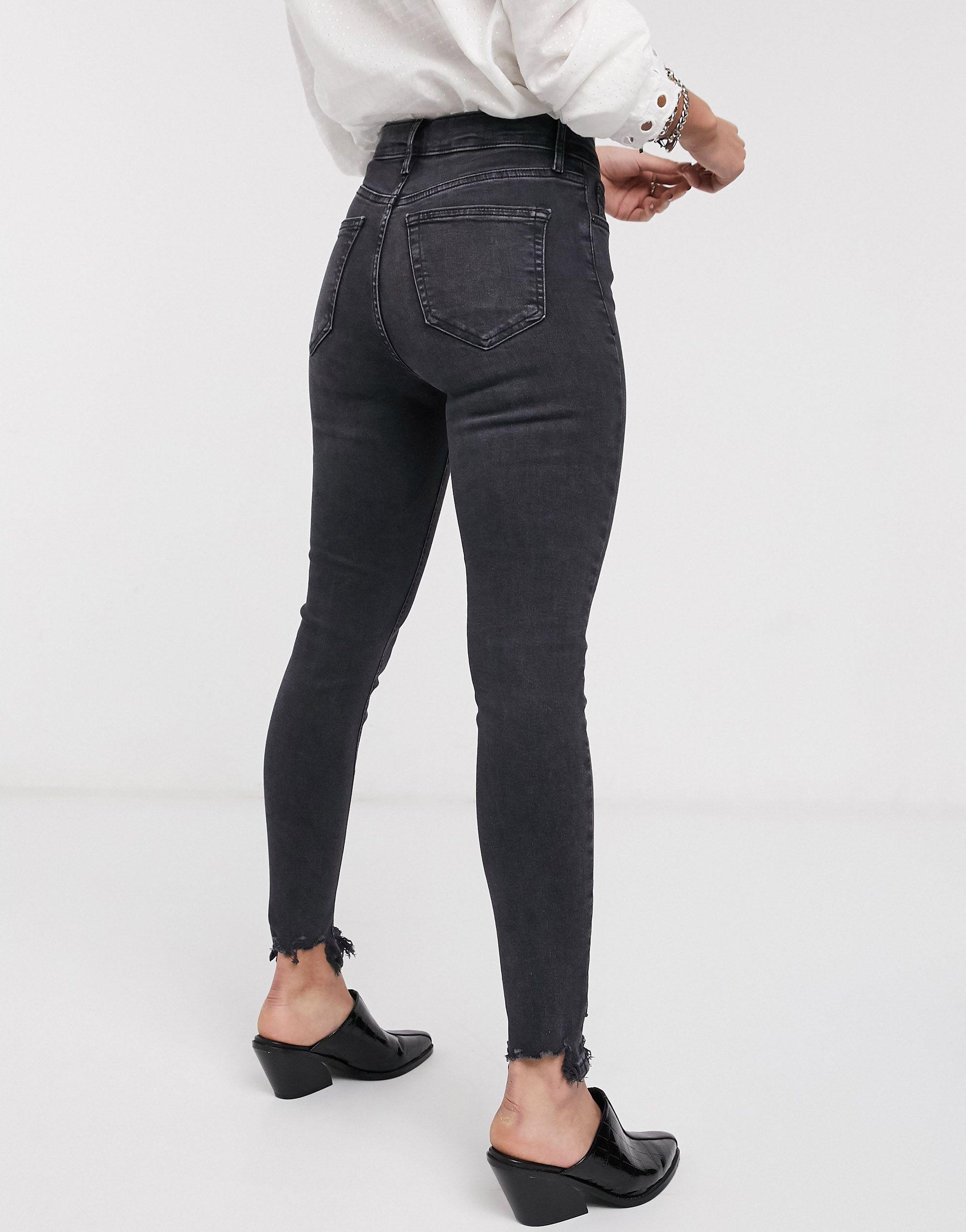 TOPSHOP Denim Jamie jagged Hem Skinny 