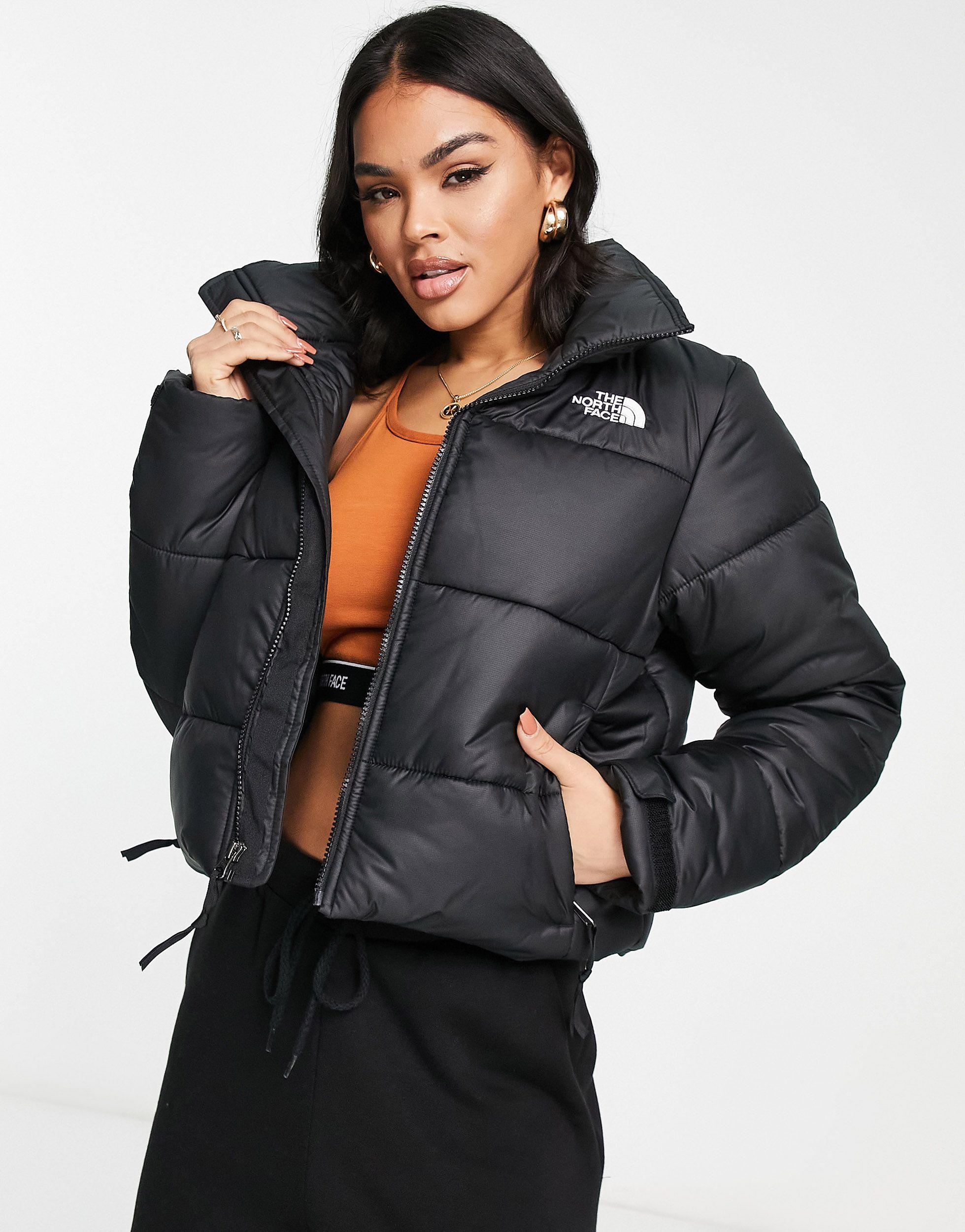 The North Face Saikuru Cropped Puffer Jacket in Black | Lyst