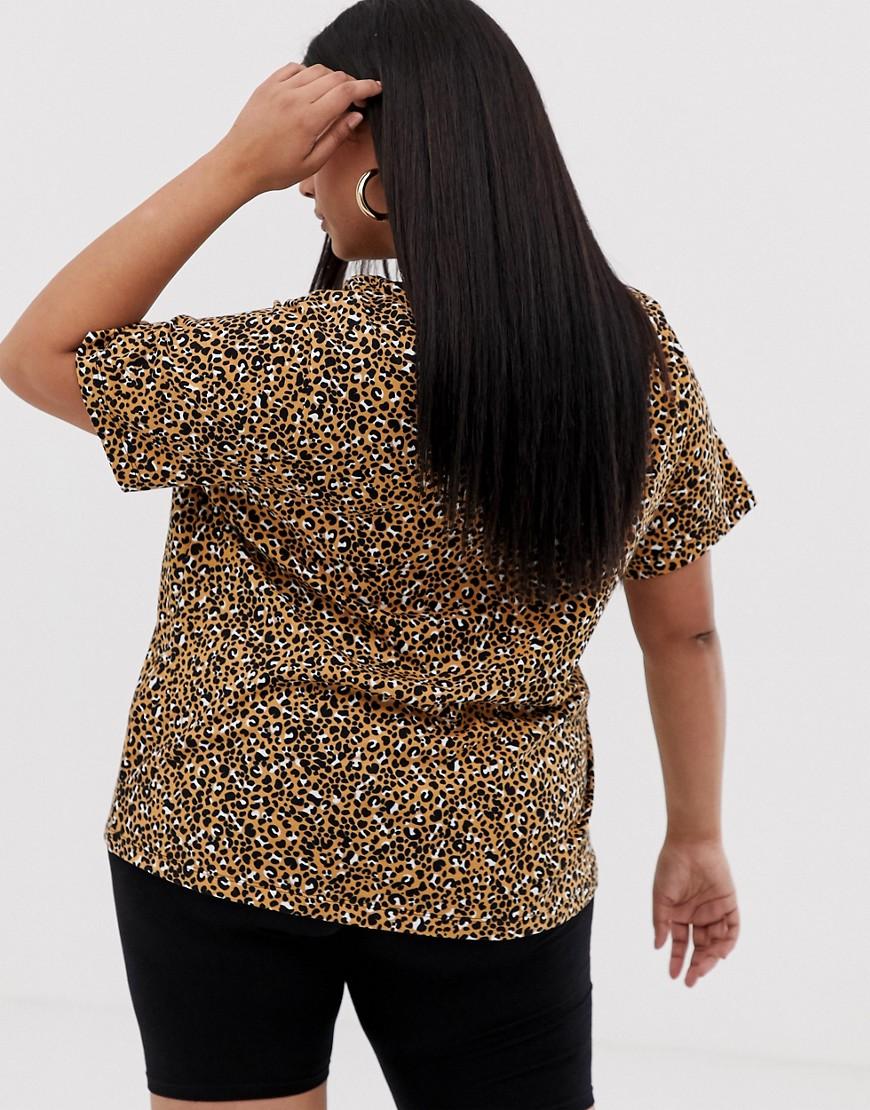Nike Plus Leopard Print T-shirt in Brown | Lyst