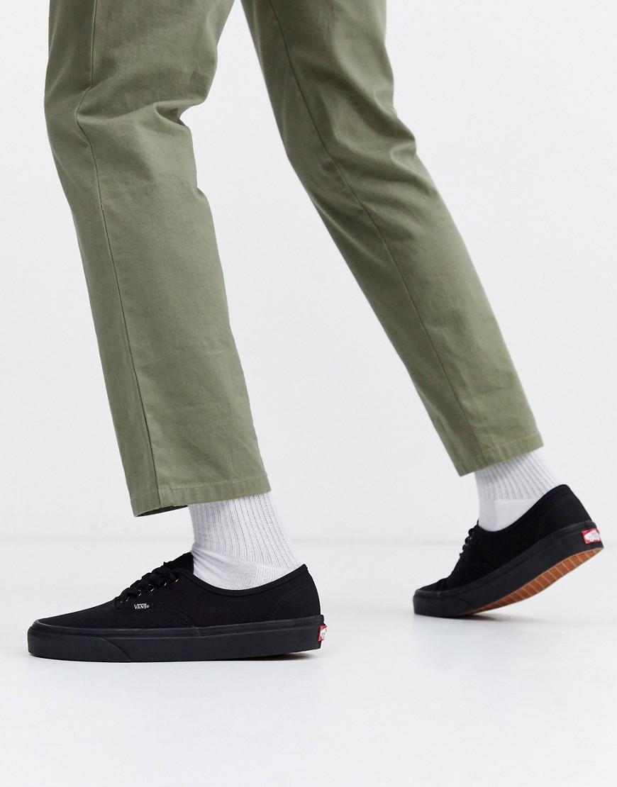 vans authentic plimsolls in black