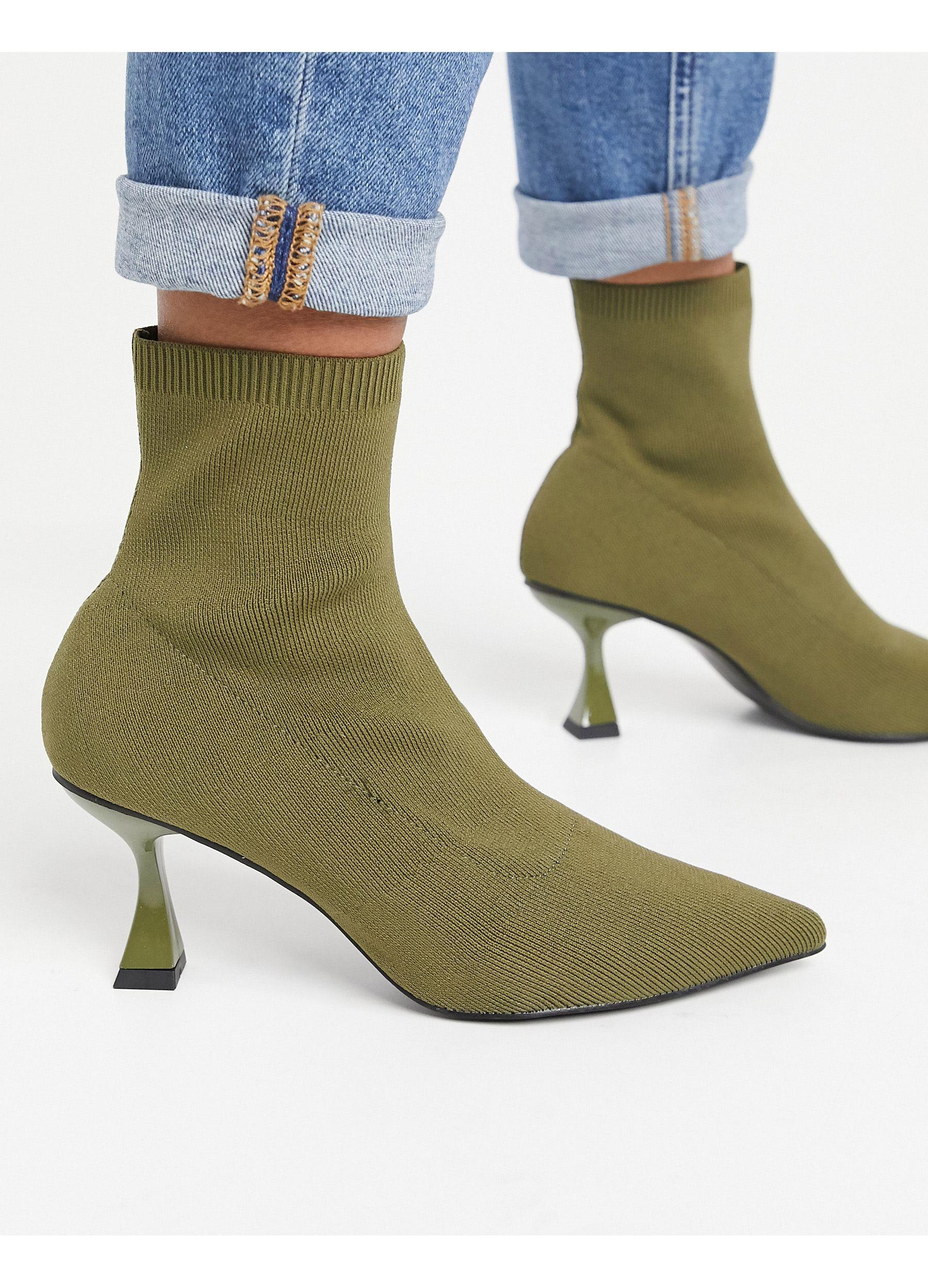 London Rag Black Zudio Solid Mid Heel Sock Boots | Verishop