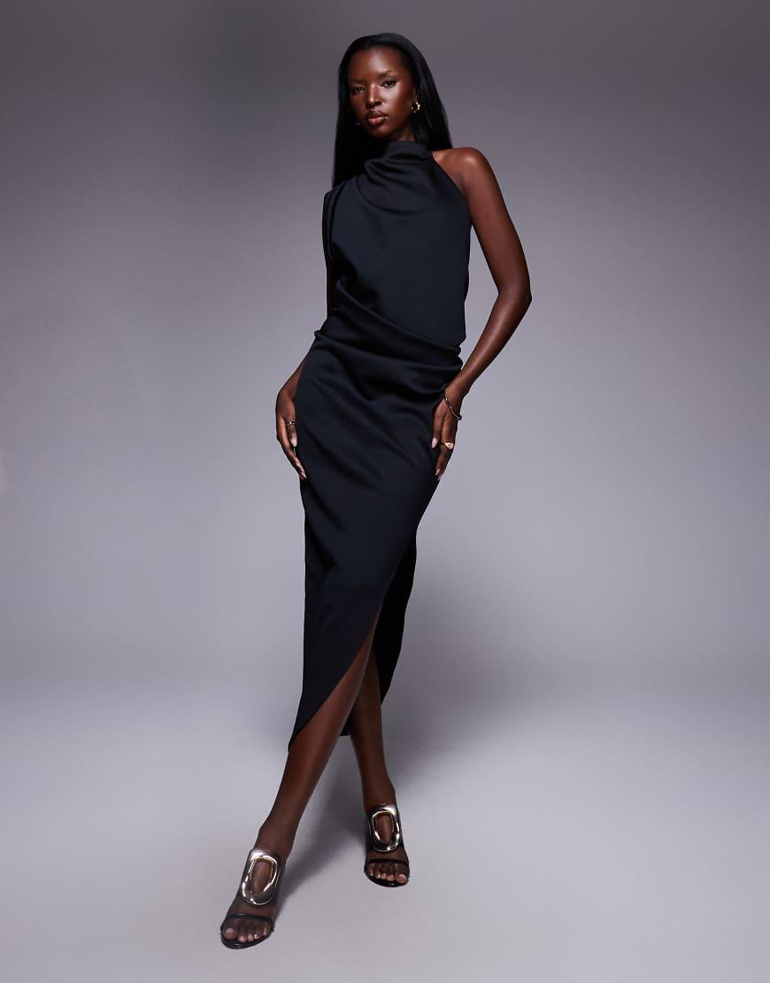 elegant midi black dress 3/4 Sleeve Boatneck Midi Sheath Dress | Sheath Dress