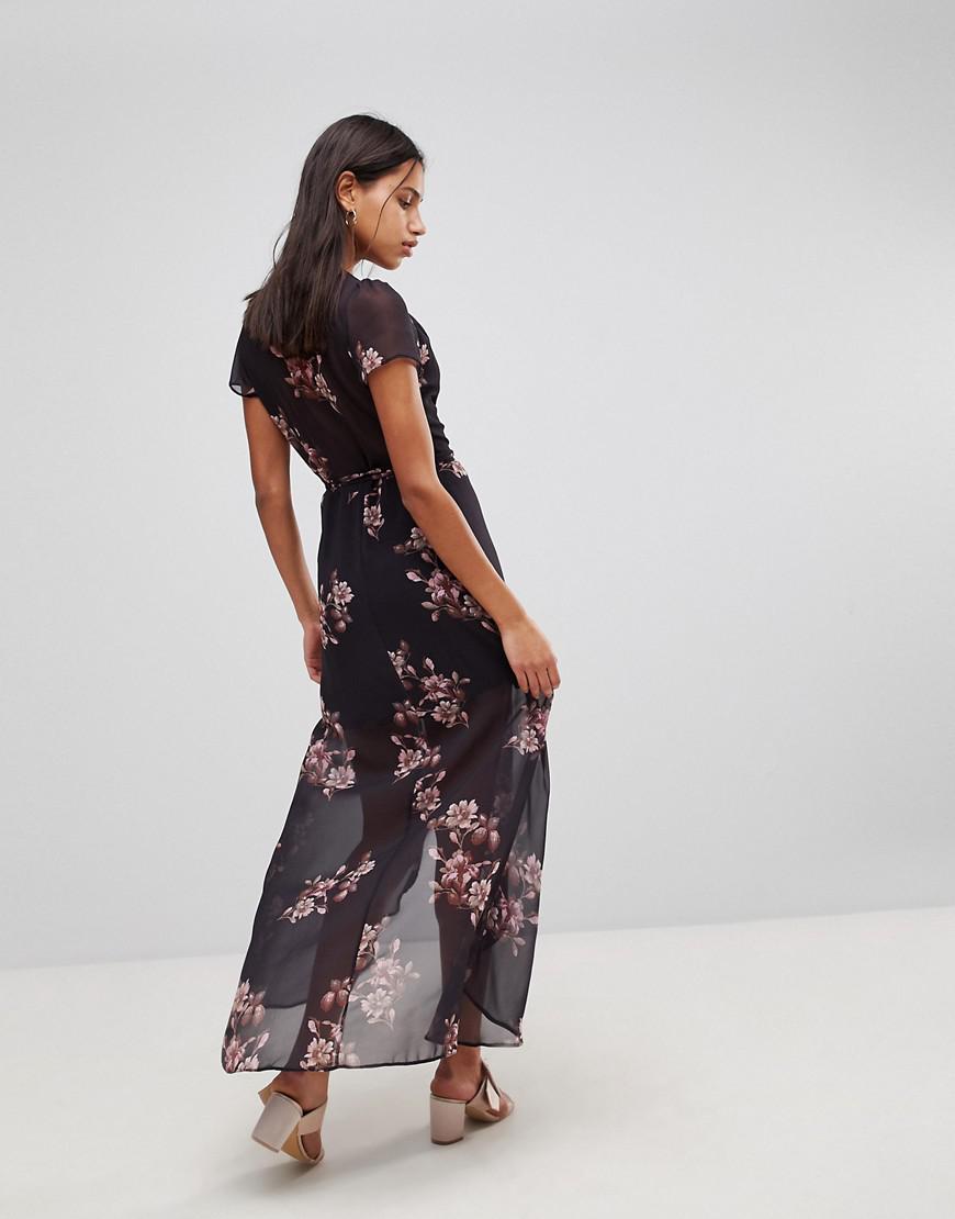 Hope and Ivy Hope & Ivy Floral Maxi Dress in Black - Lyst