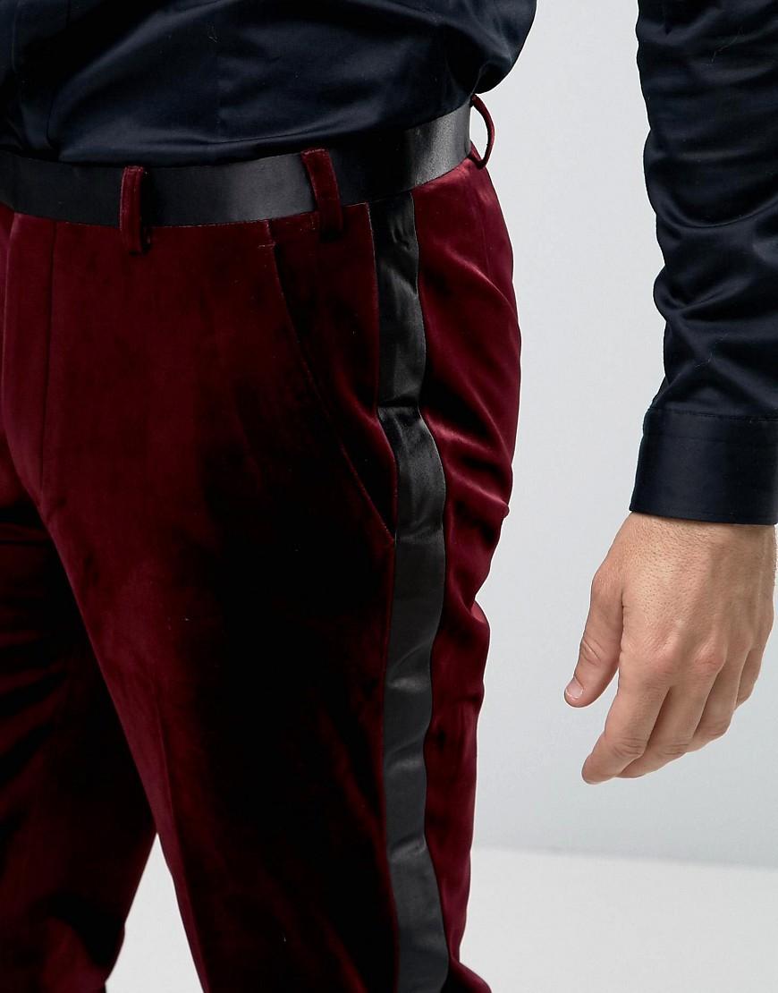 mens skinny velvet pants