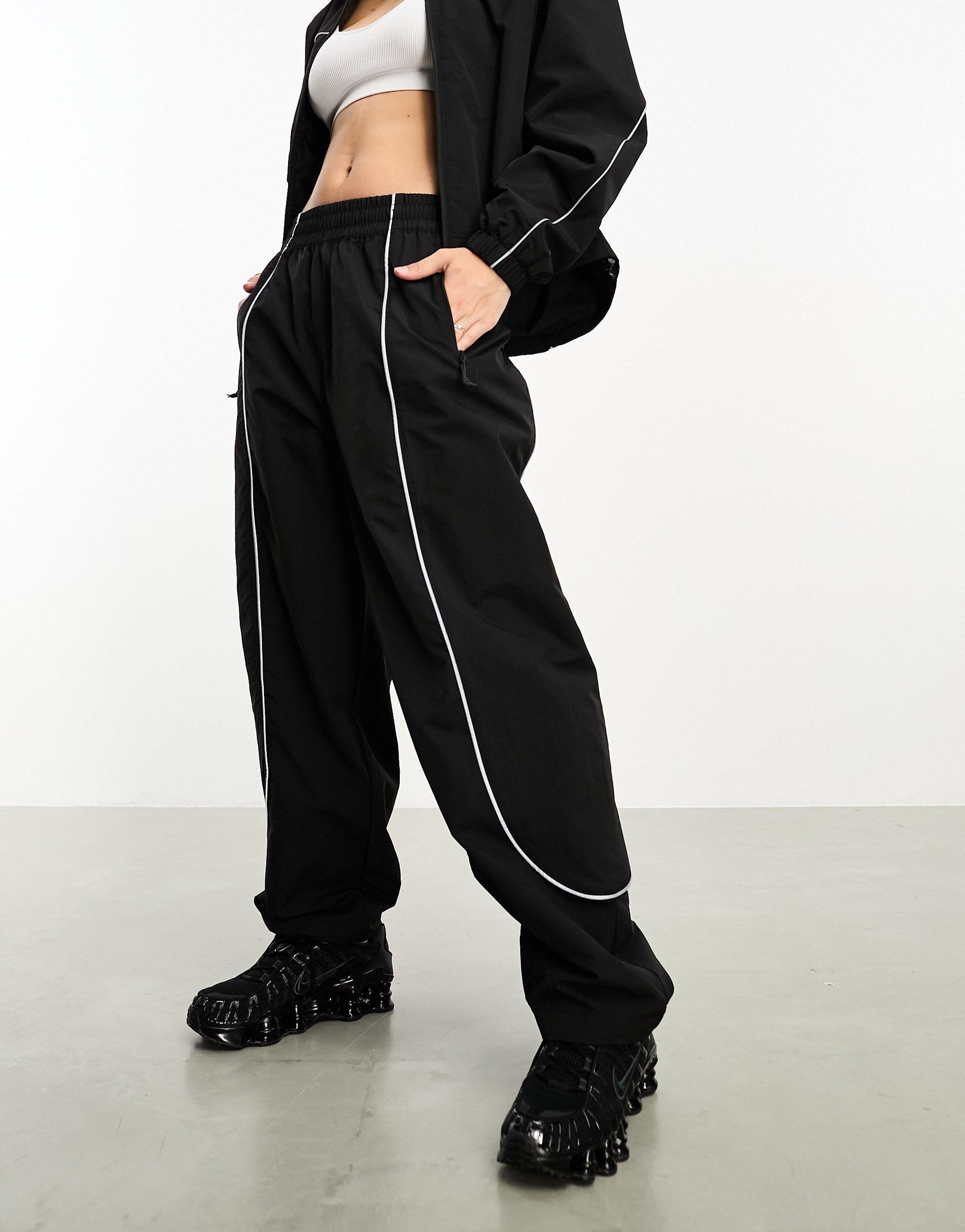 The North Face Tek Woven Track Pants With Reflective Piping in Black