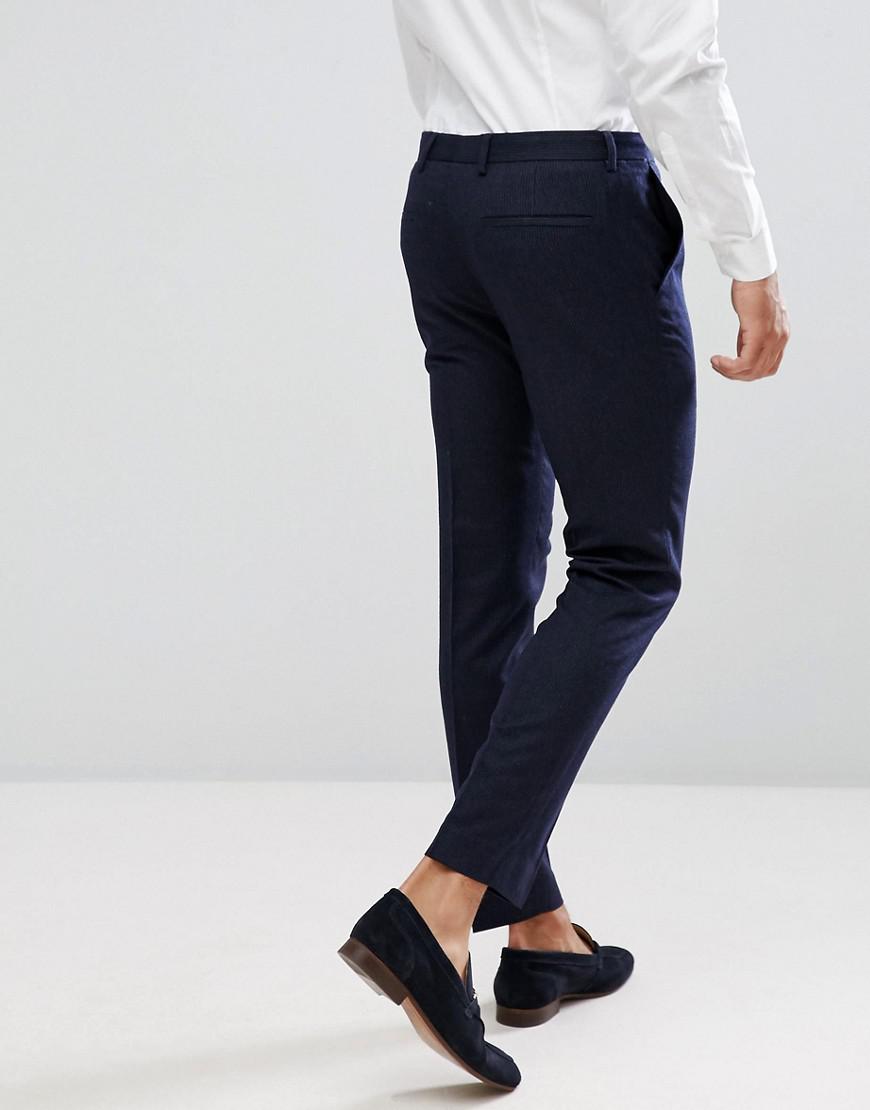 River Island Synthetic Suit Pants With Chain Detail In Navy 
