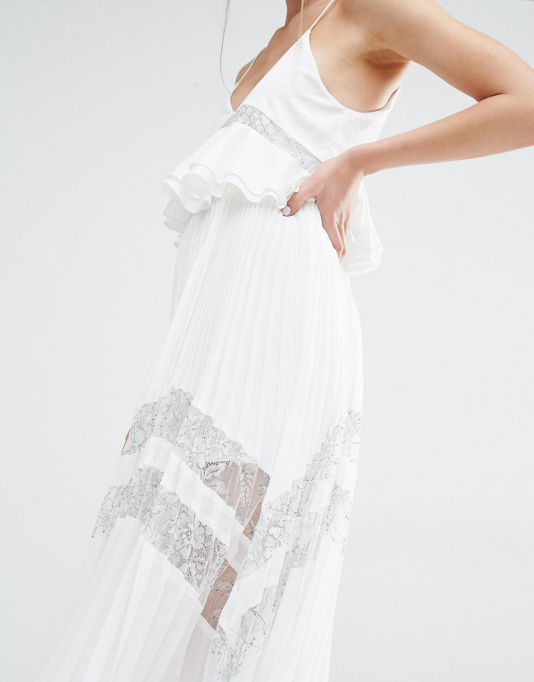 self portrait amelia pleated lace dress