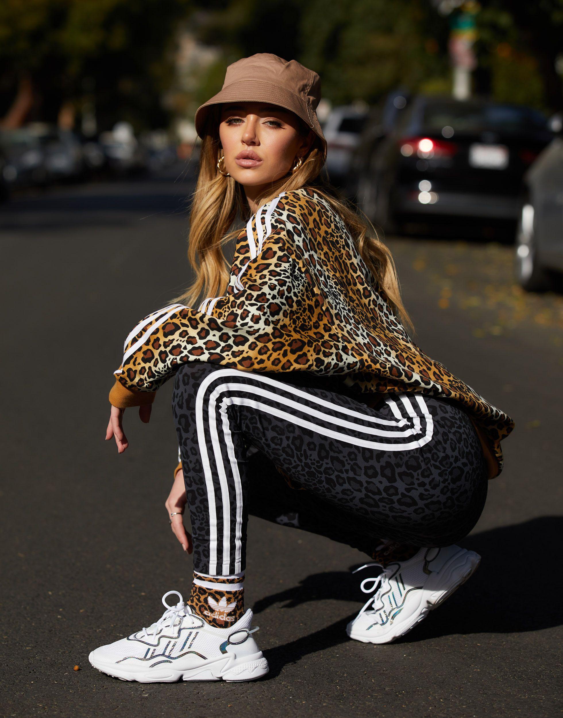 adidas Originals leopard luxe leggings in Schwarz Lyst DE