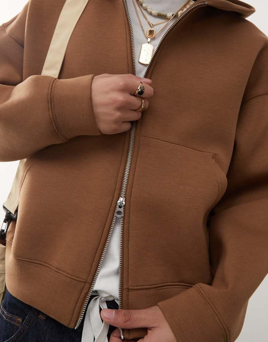 Weekday Simon Co-Ord Scuba Zip Through Hoodie in Blue for Men