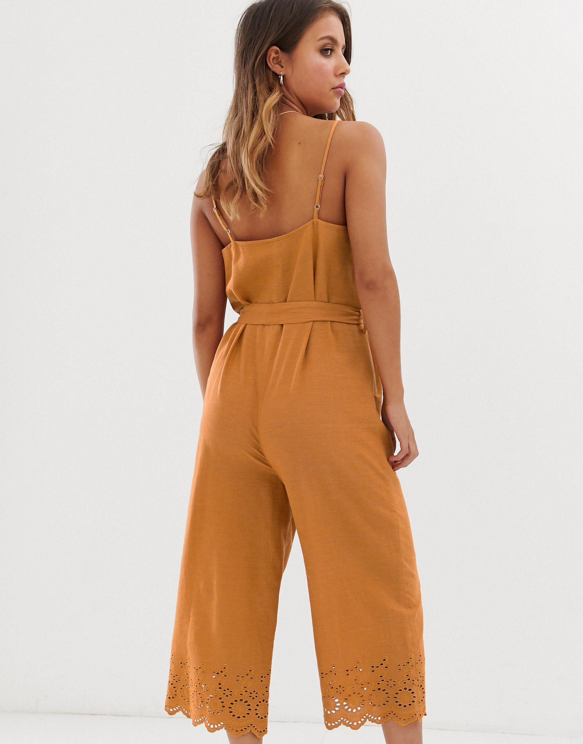 miss selfridge orange jumpsuit