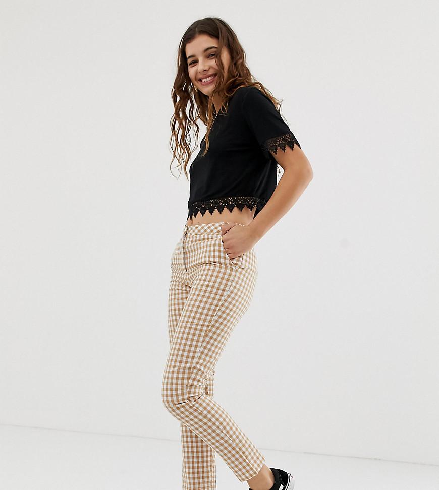 gingham cigarette trousers