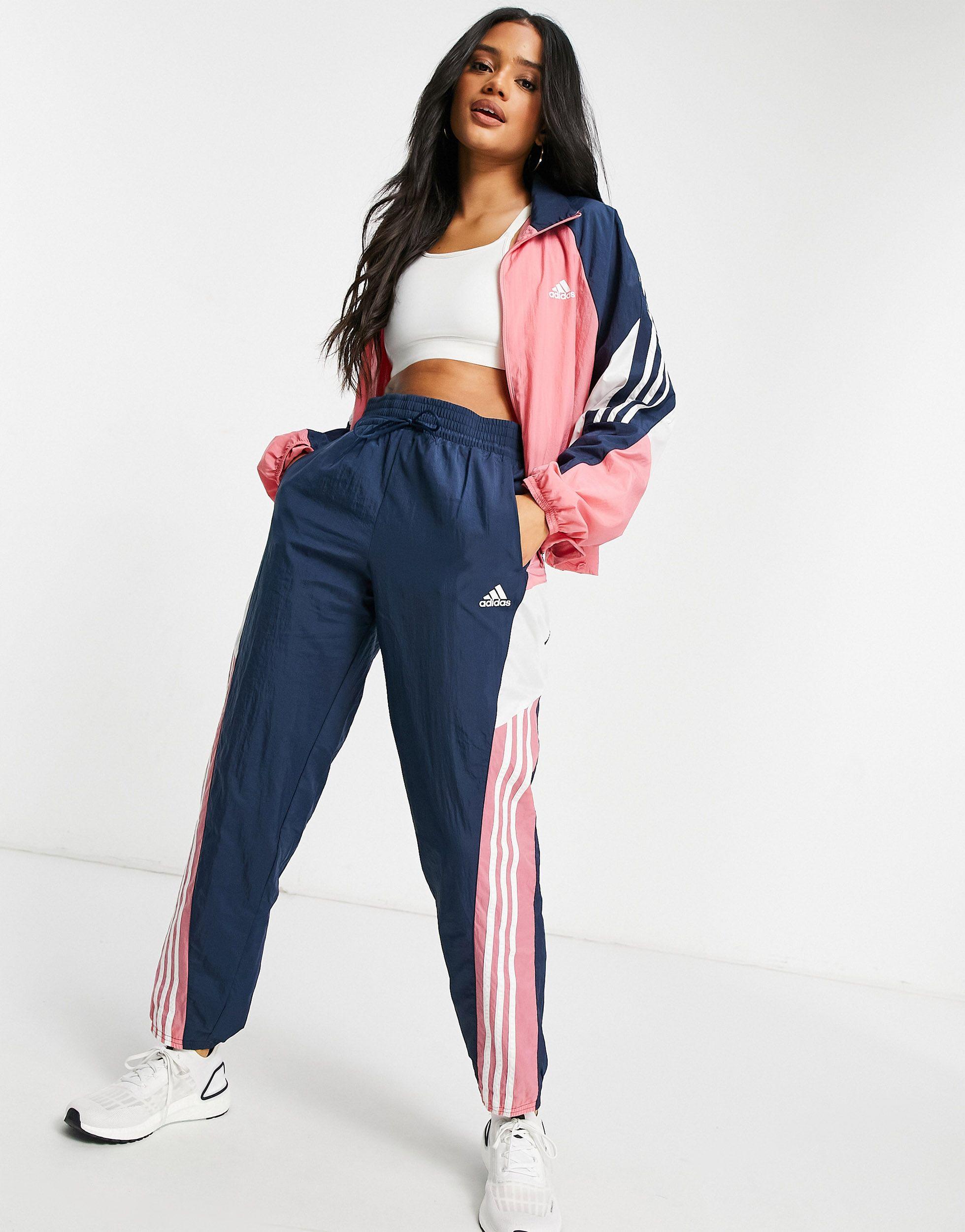 adidas Originals Adidas Training Game Time Woven Tracksuit in Pink - Lyst