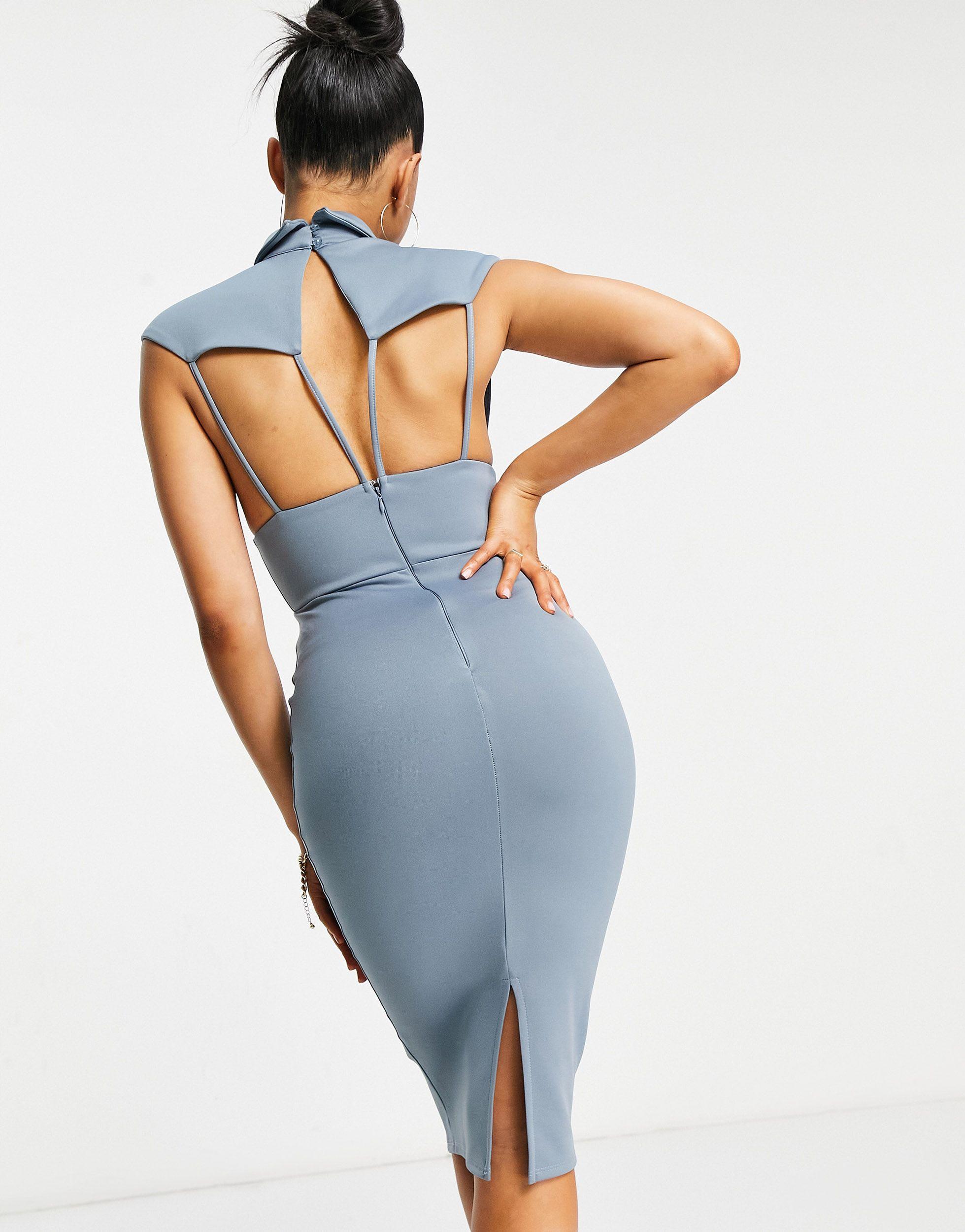 Plunge top pencil dress