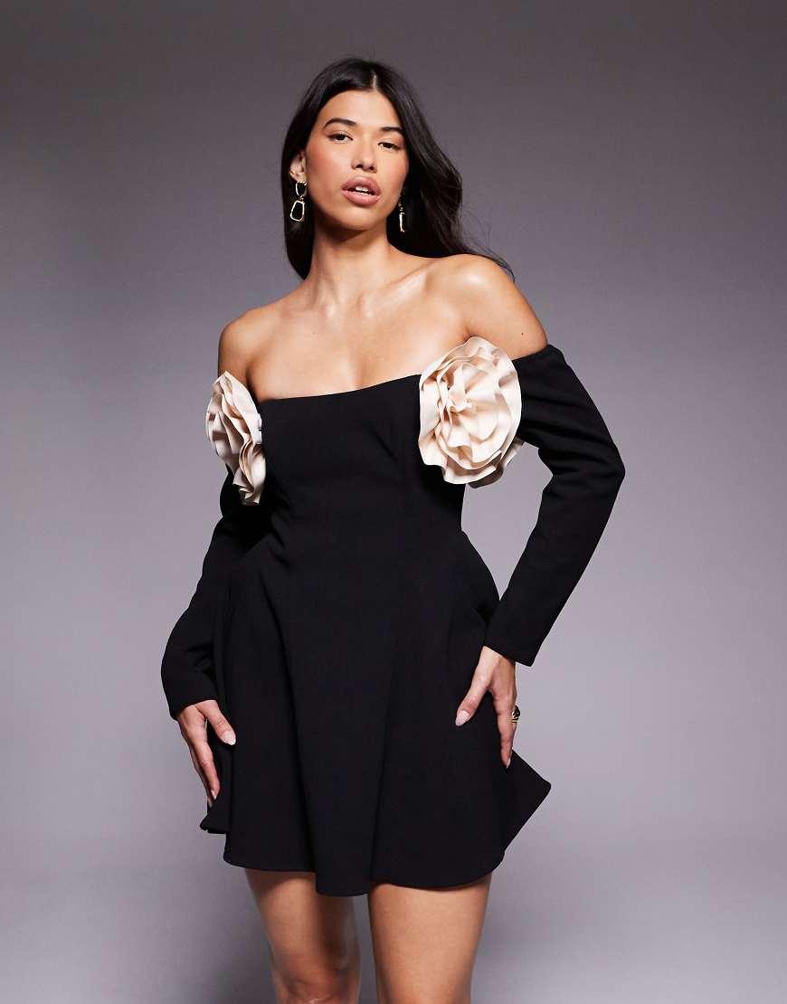 Black Long Sleeve Bardot Dresses for Women - Up to 85% off | Lyst UK