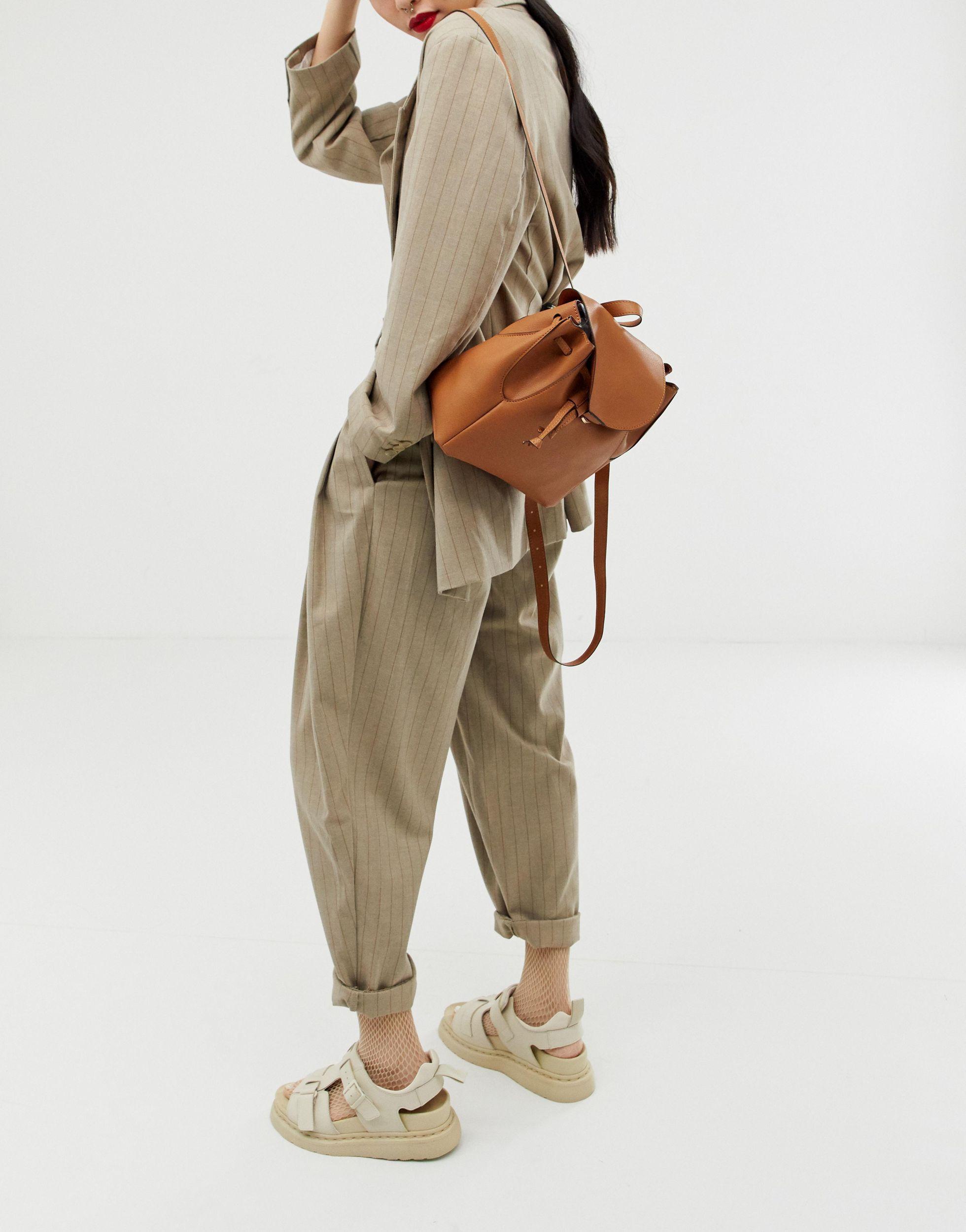 ASOS Soft Minimal Backpack-brown | Lyst