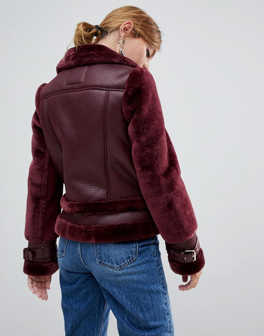 red aviator jacket womens