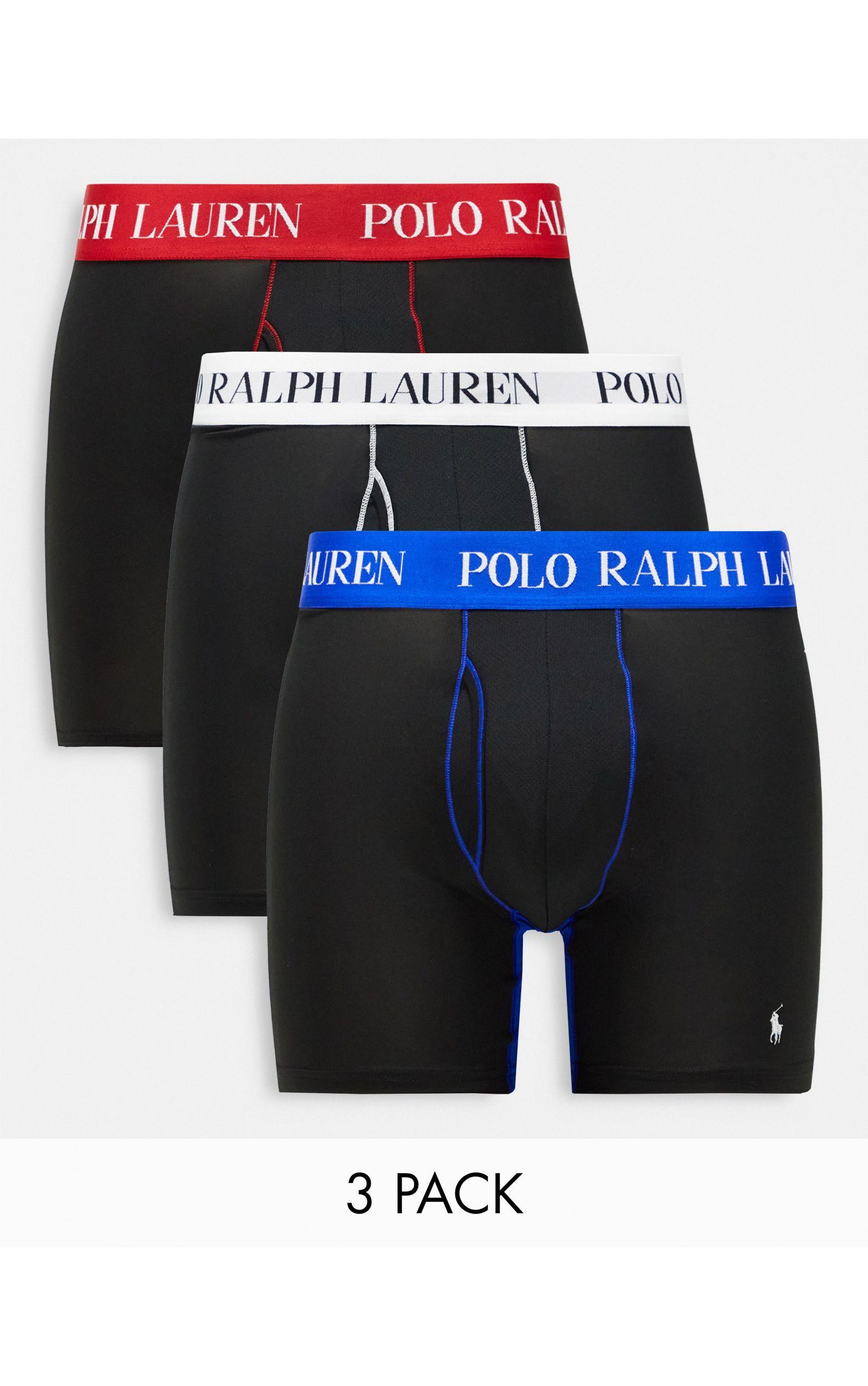 Polo Ralph Lauren 4d Flex Performance 3 Pack Trunks in Black for Men | Lyst