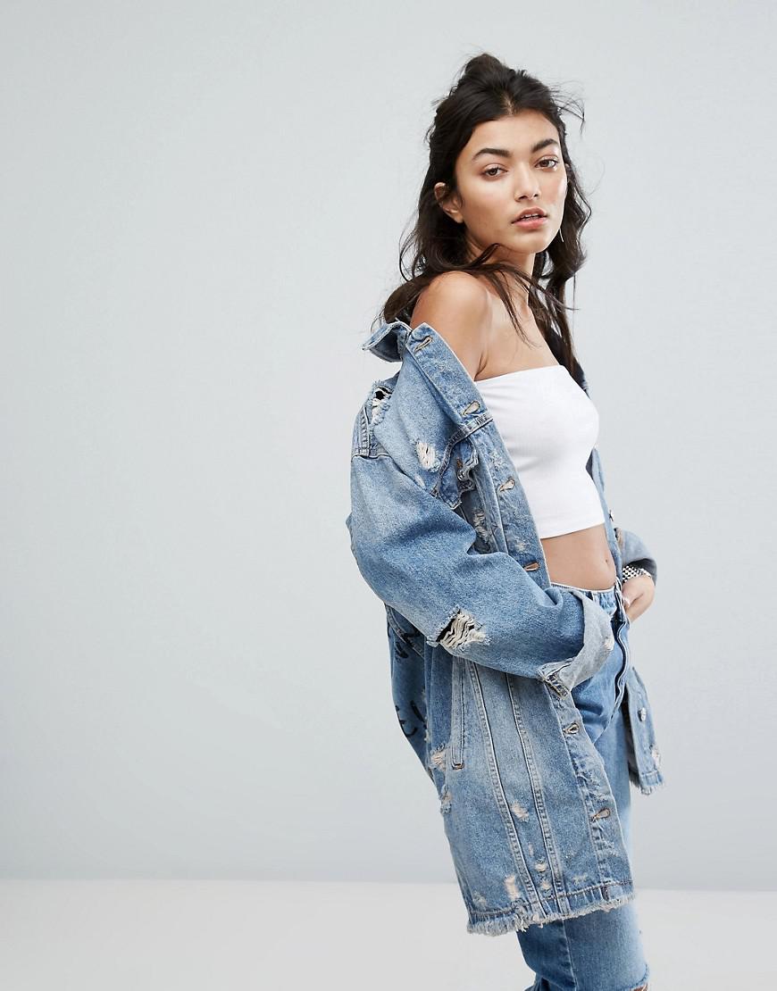 bershka denim jacket womens