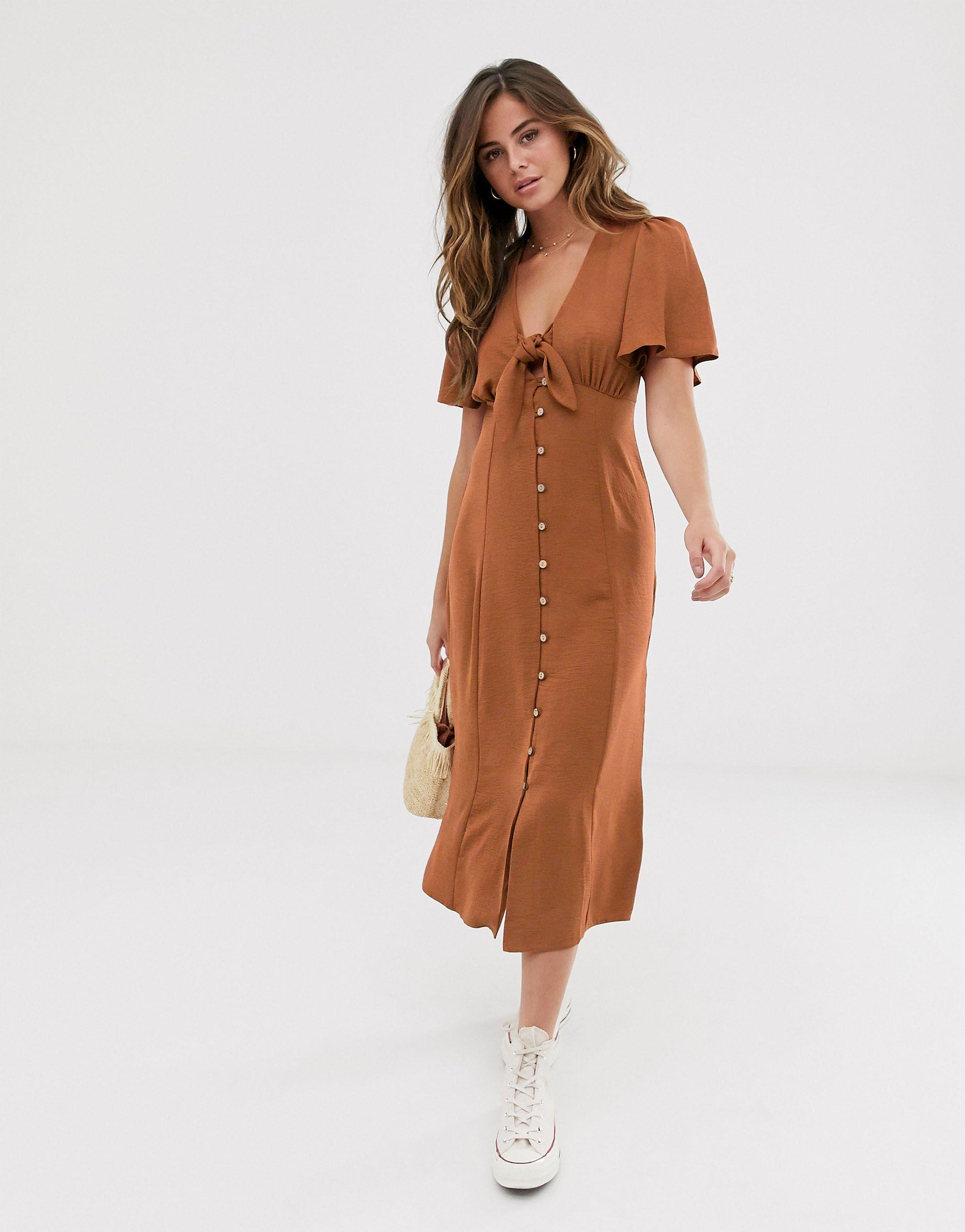 new look button front dress