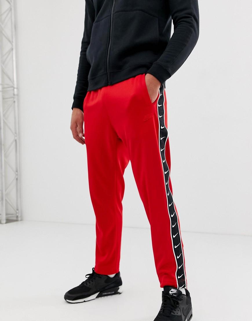Nike Cotton Nsw Swoosh Polyknit Pants in Red for Men - Save 54% - Lyst