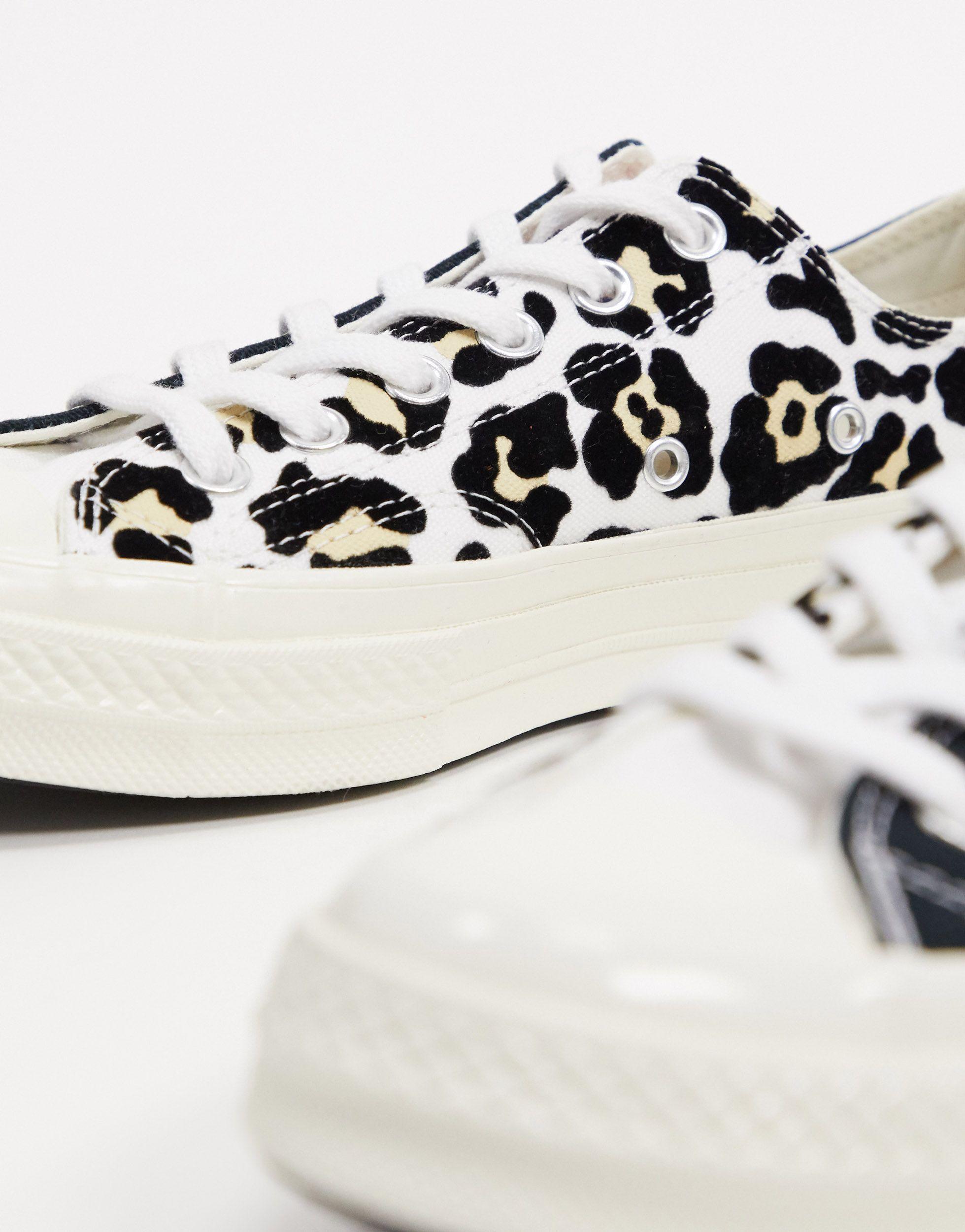 Converse Chuck 70 Ox Flocked Leopard Print Sneakers in Black | Lyst