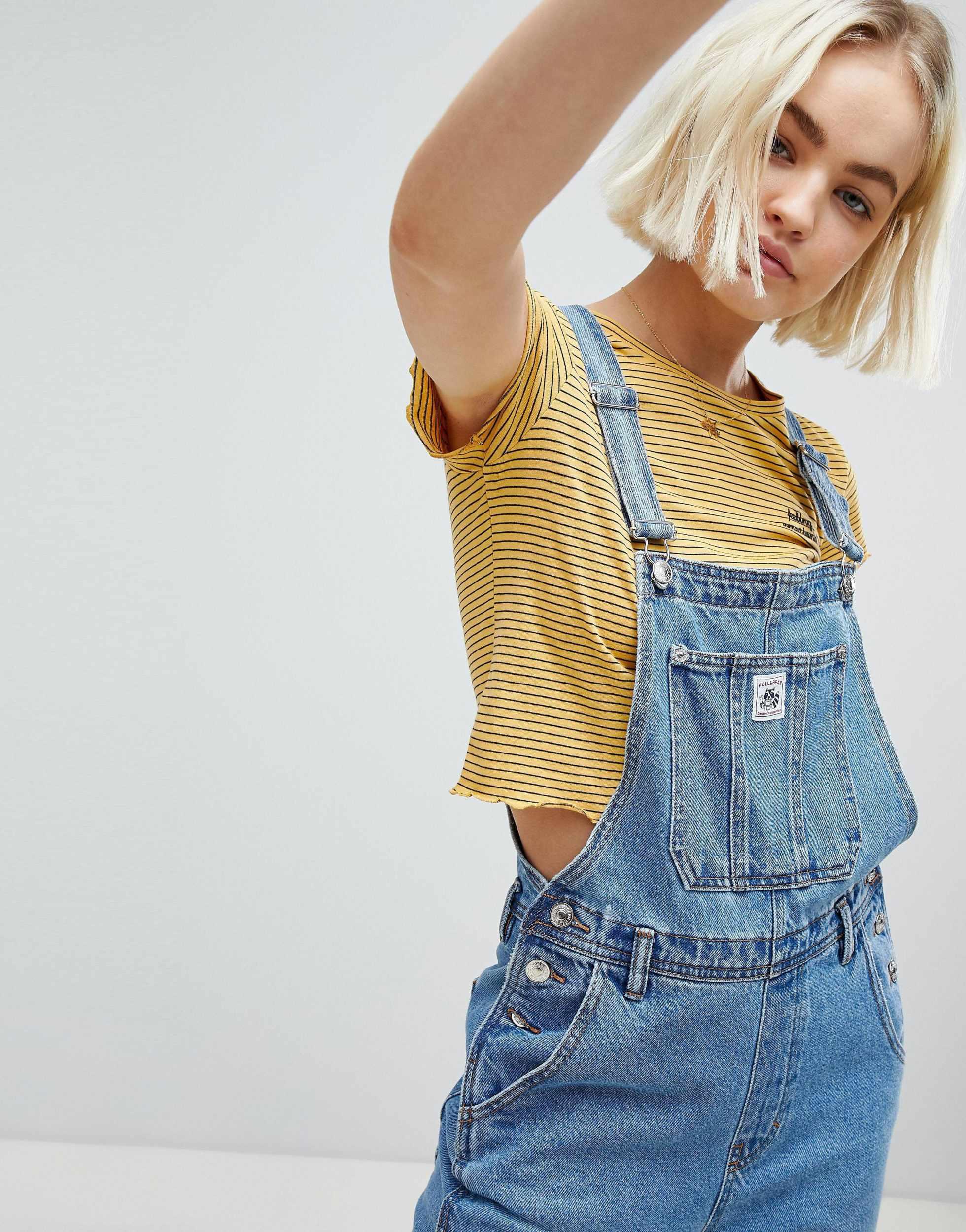 Pull and bear denim jumpsuit deals