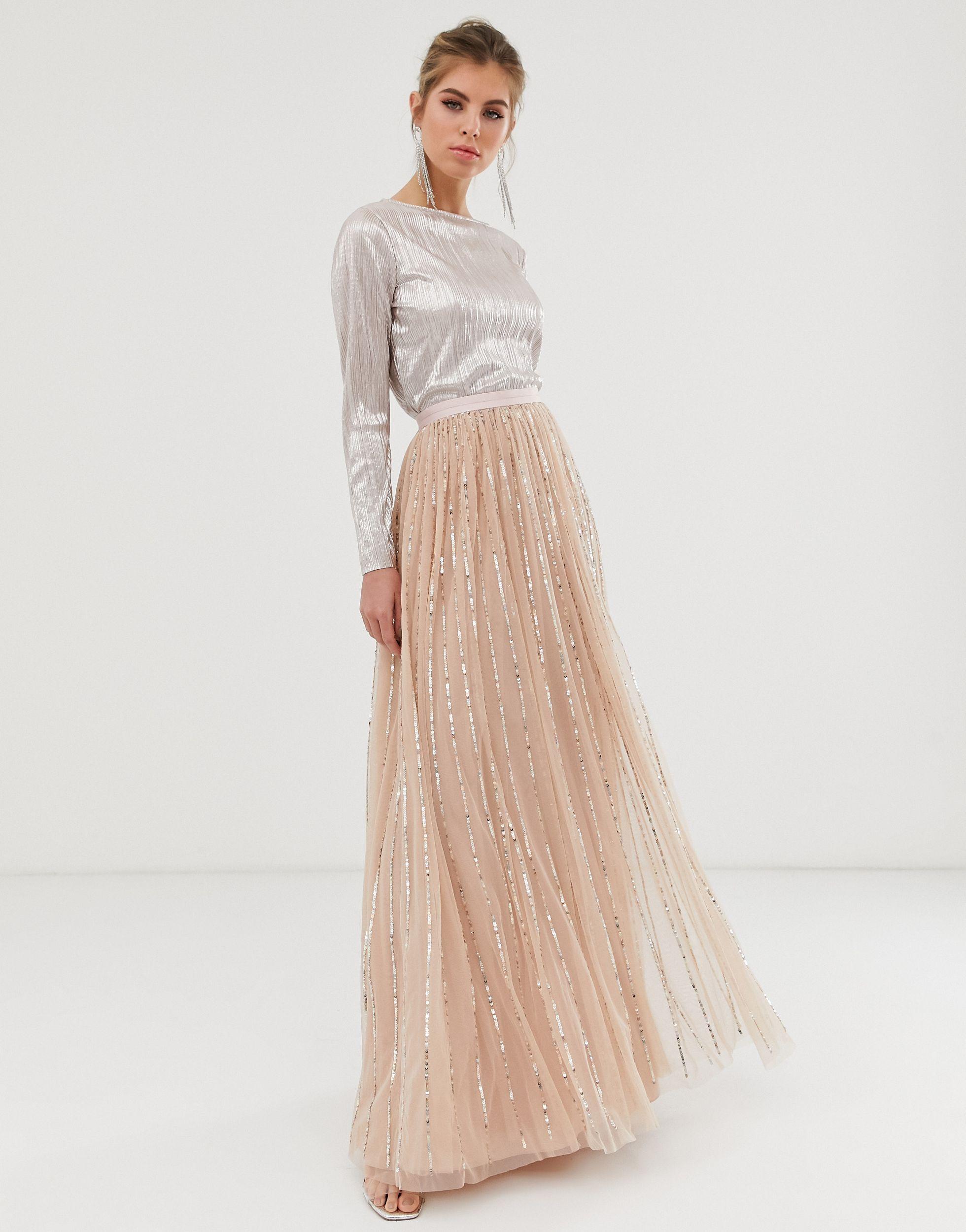 Needle & Thread Shimmer Sequin Maxi Skirt In Rose | Lyst Canada
