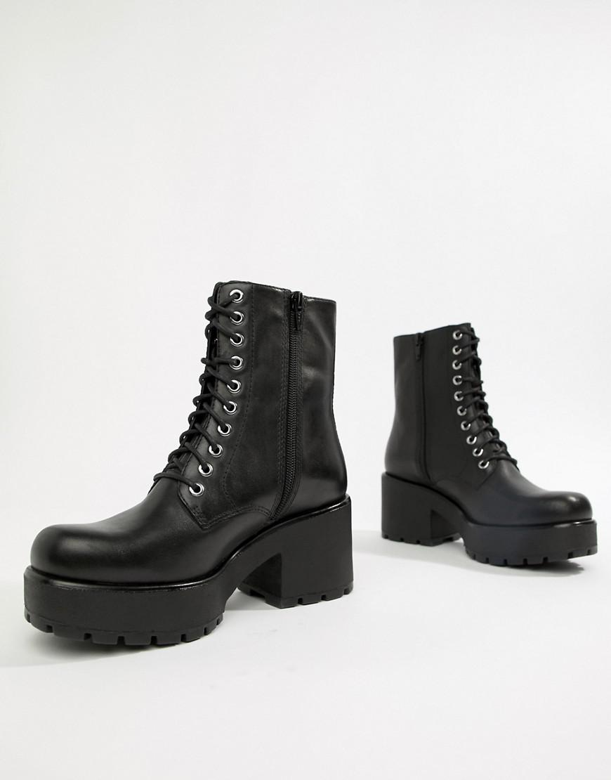 Vagabond Shoemakers Dioon Lace Up Chunky Leather Ankle Boots in Black |  Lyst UK