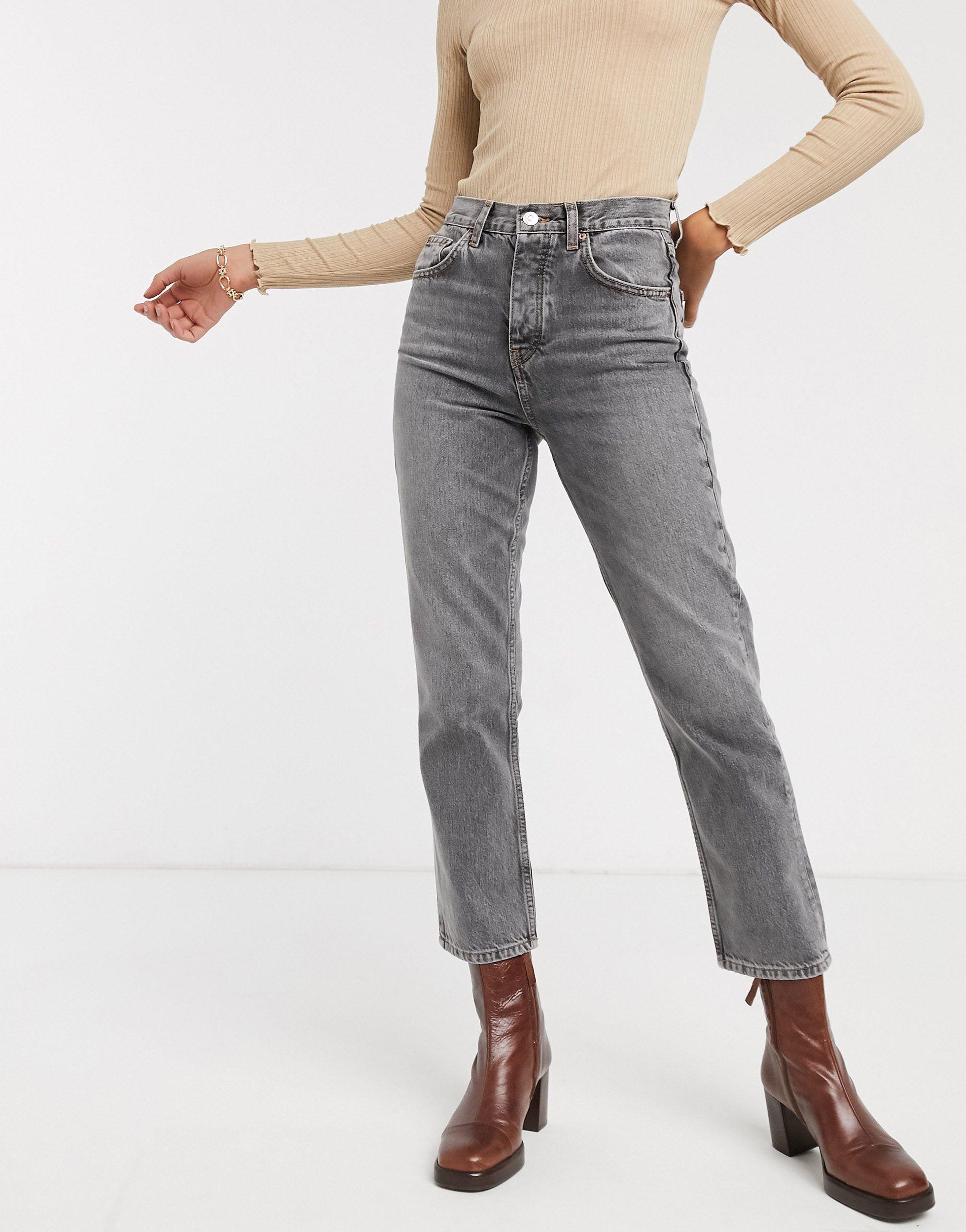 TOPSHOP Denim Straight Leg Jeans in 