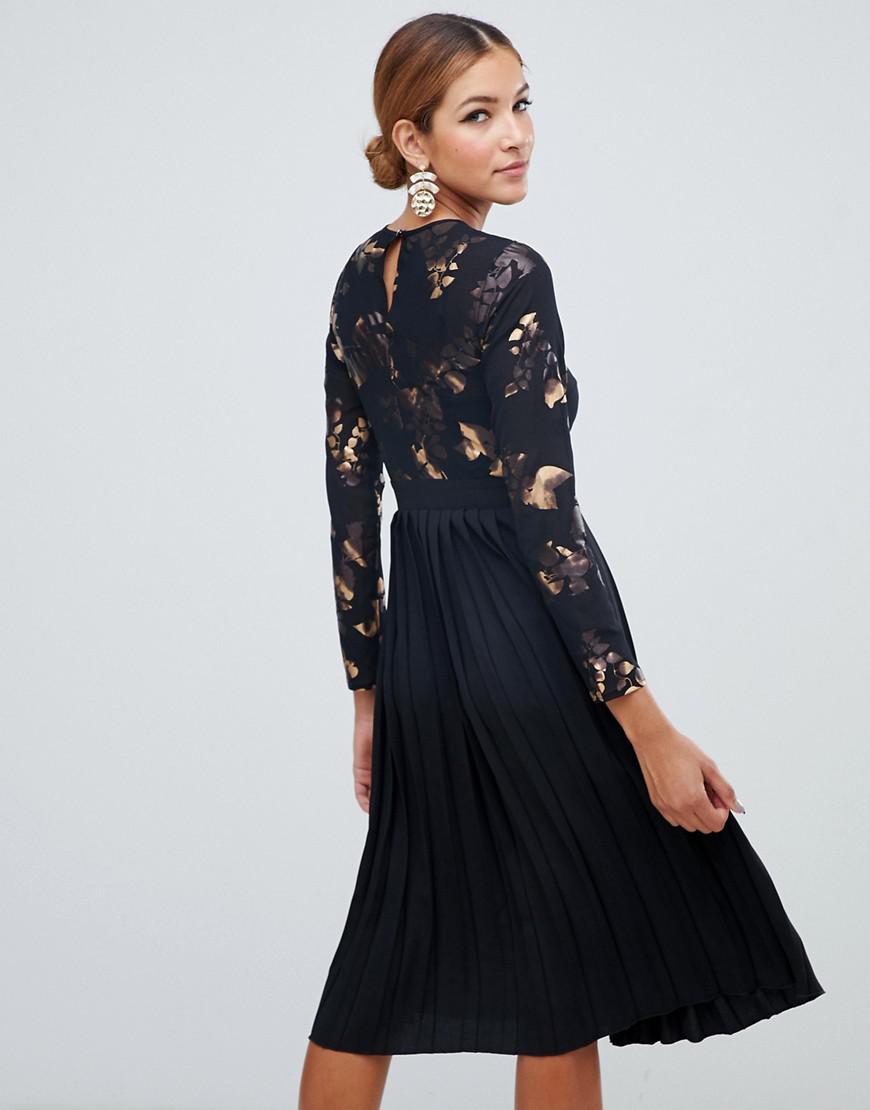 little mistress gold foil dress