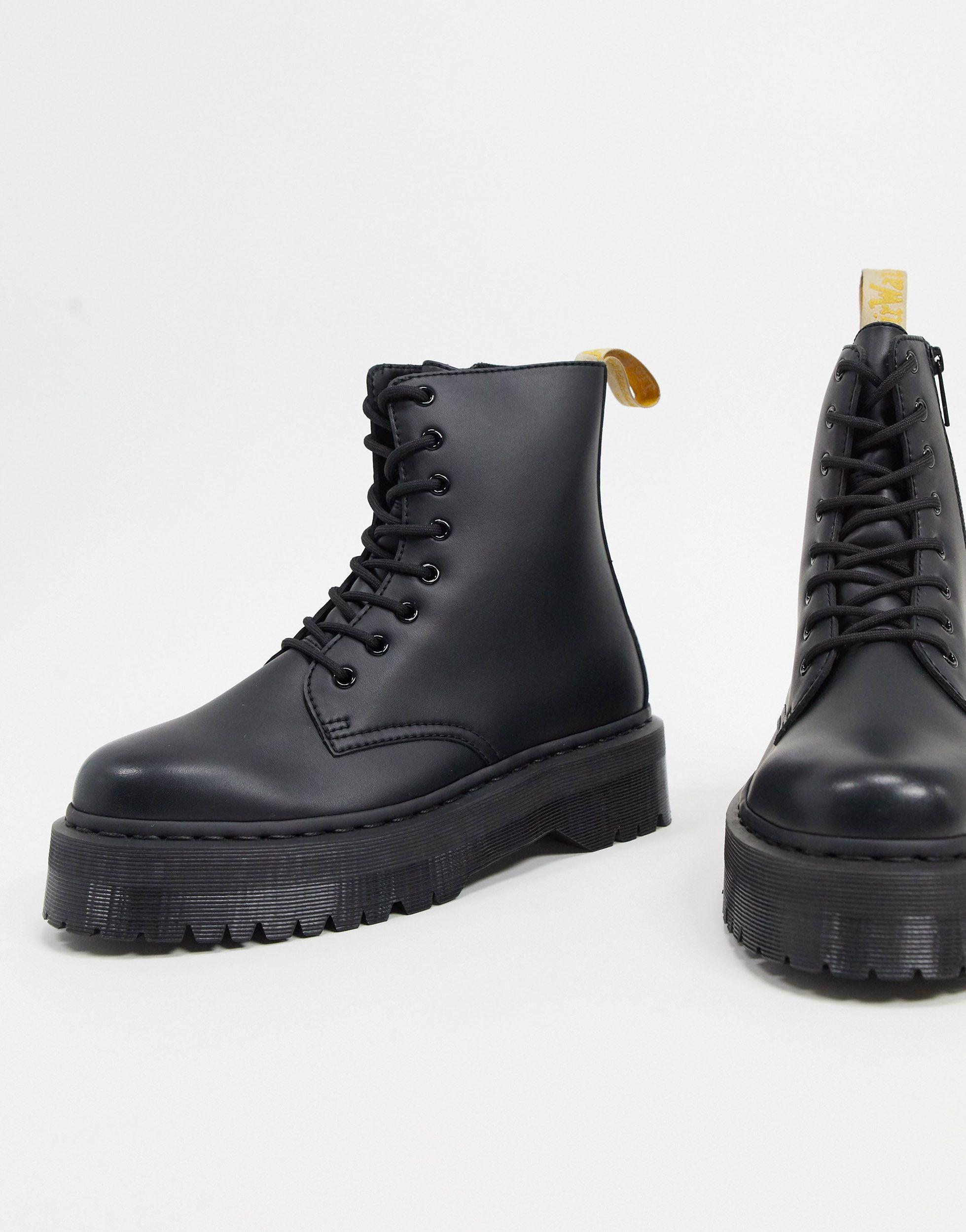 dr martens jadon chunky boots in vegan black