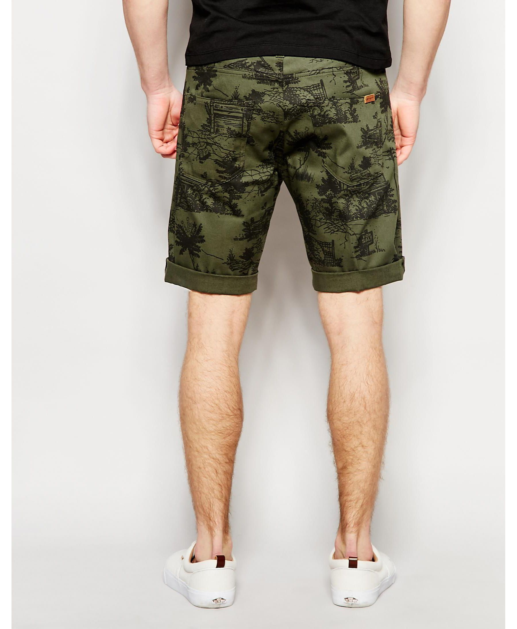 Carhartt WIP Cotton Swell Printed Chino Shorts in Green for Men - Lyst